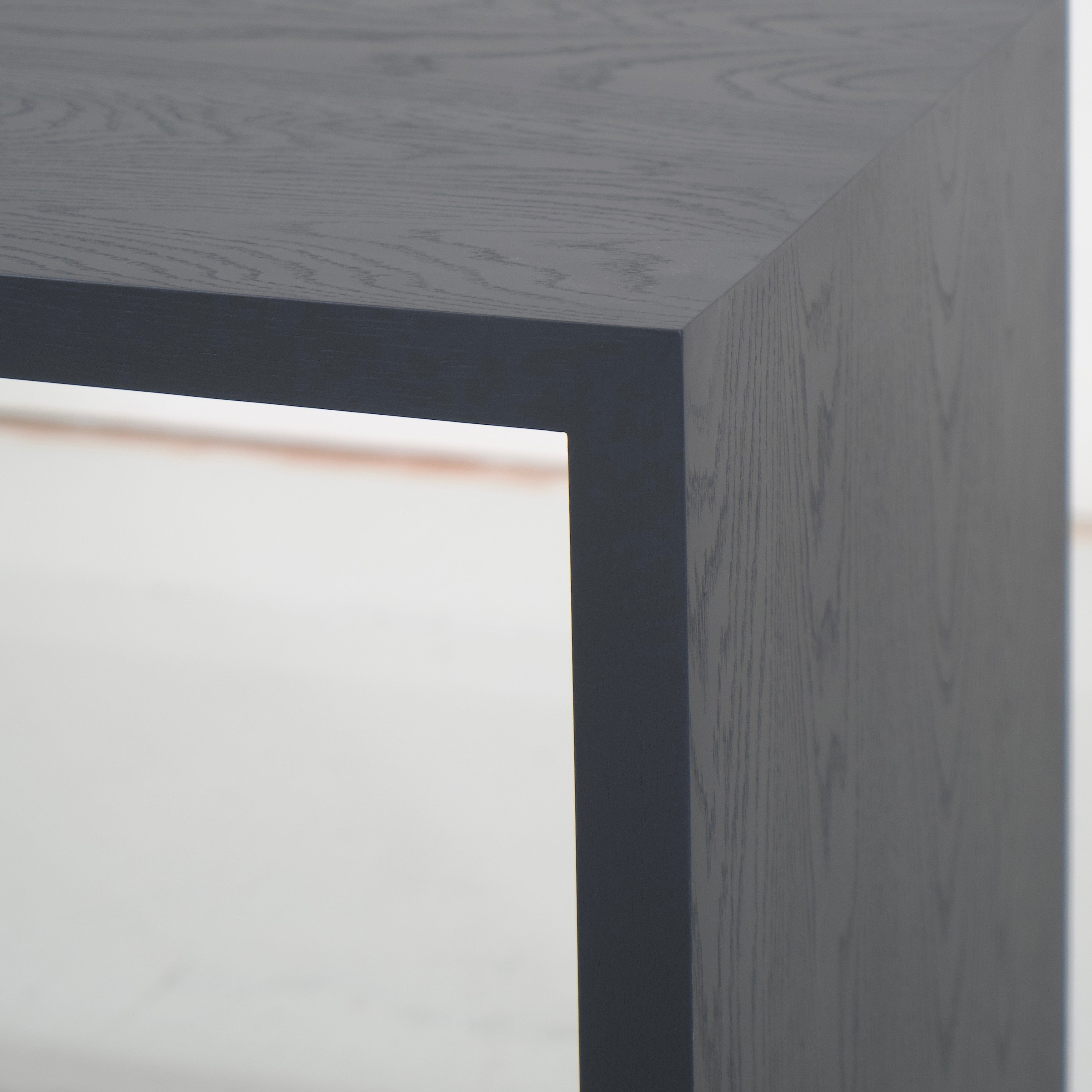 As Shown: 120"W x 24"D x 36"H | Material: Ash | Finish: Wire Brushed Black