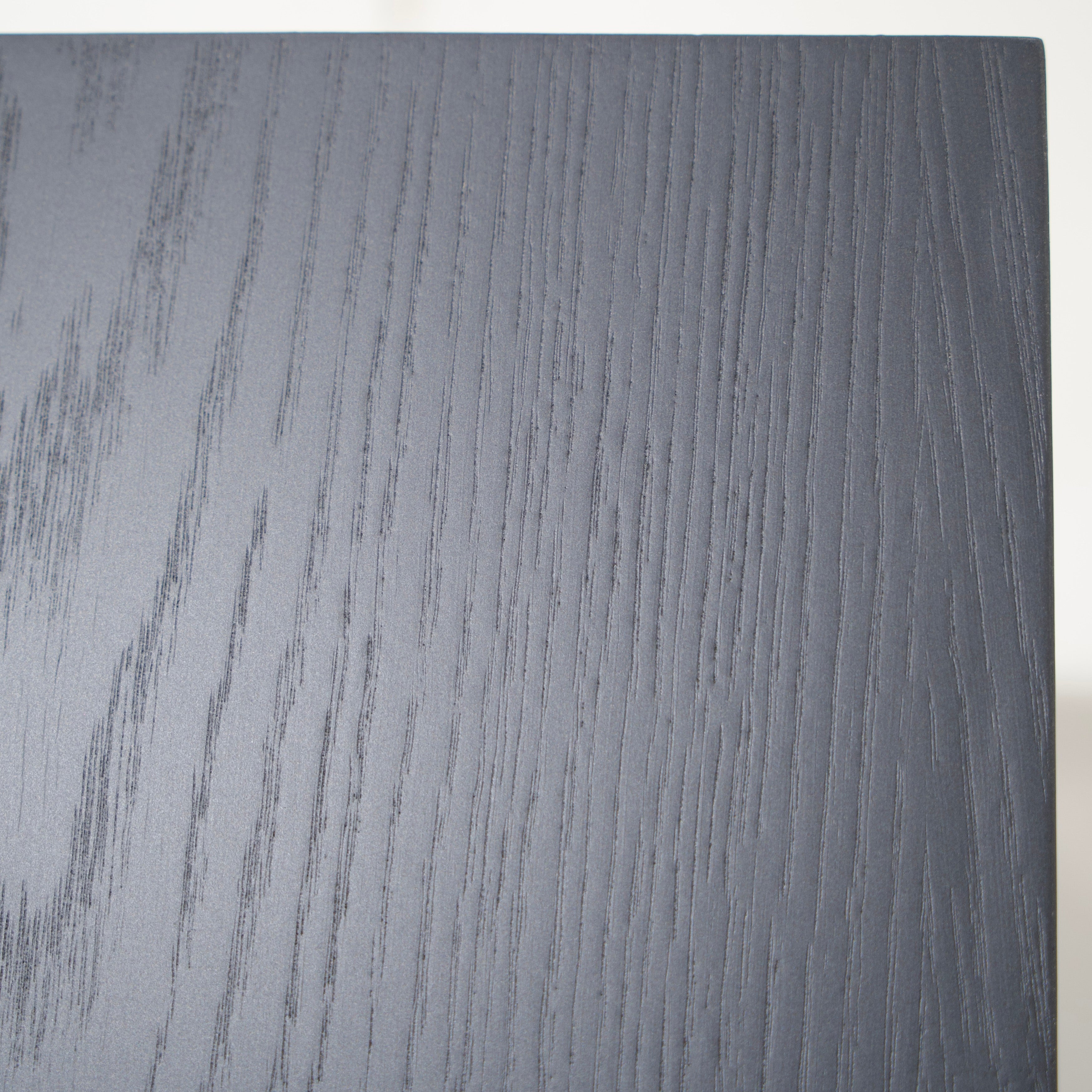 As Shown: 120"W x 24"D x 36"H | Material: Ash | Finish: Wire Brushed Black