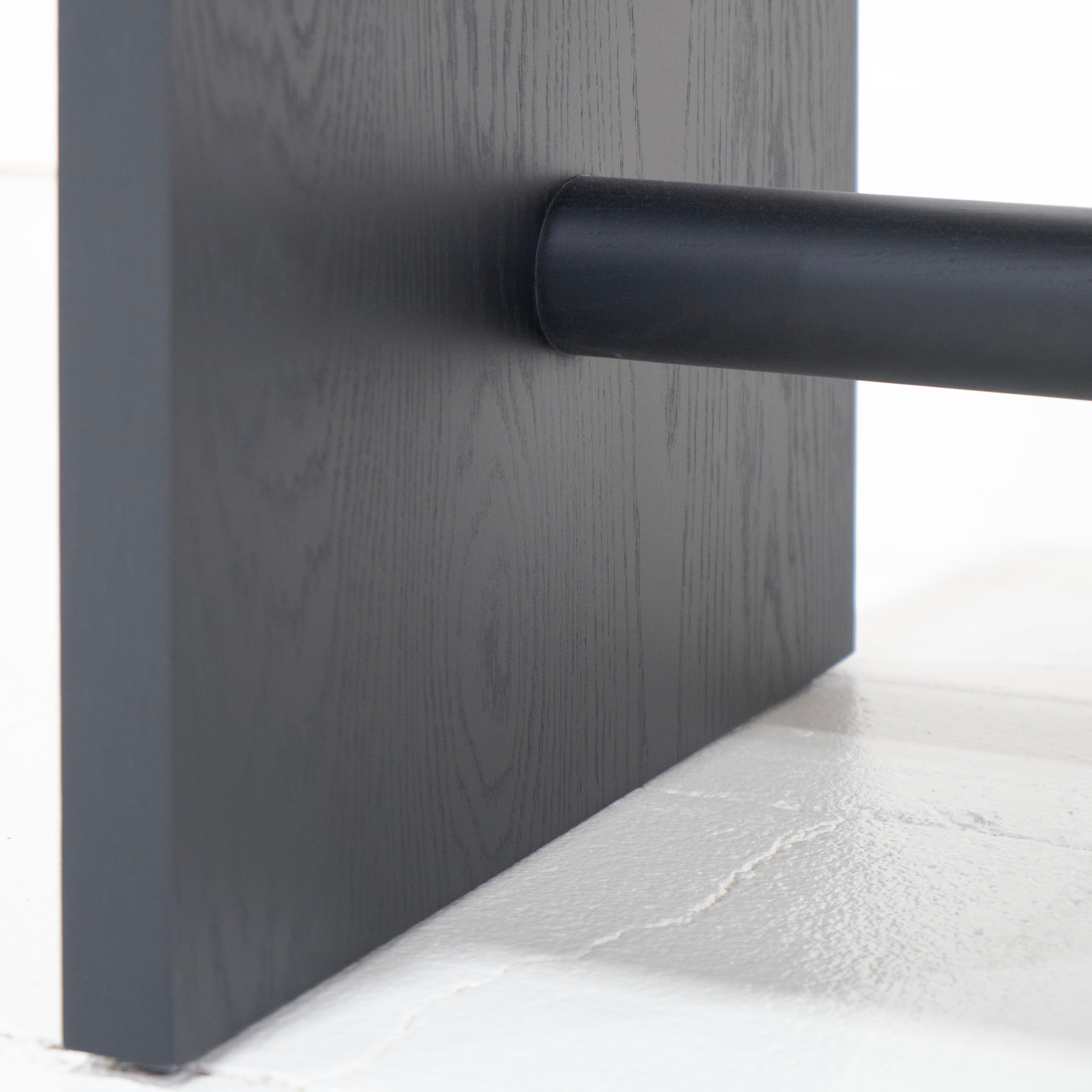 As Shown: 120"W x 24"D x 36"H | Material: Ash | Finish: Wire Brushed Black