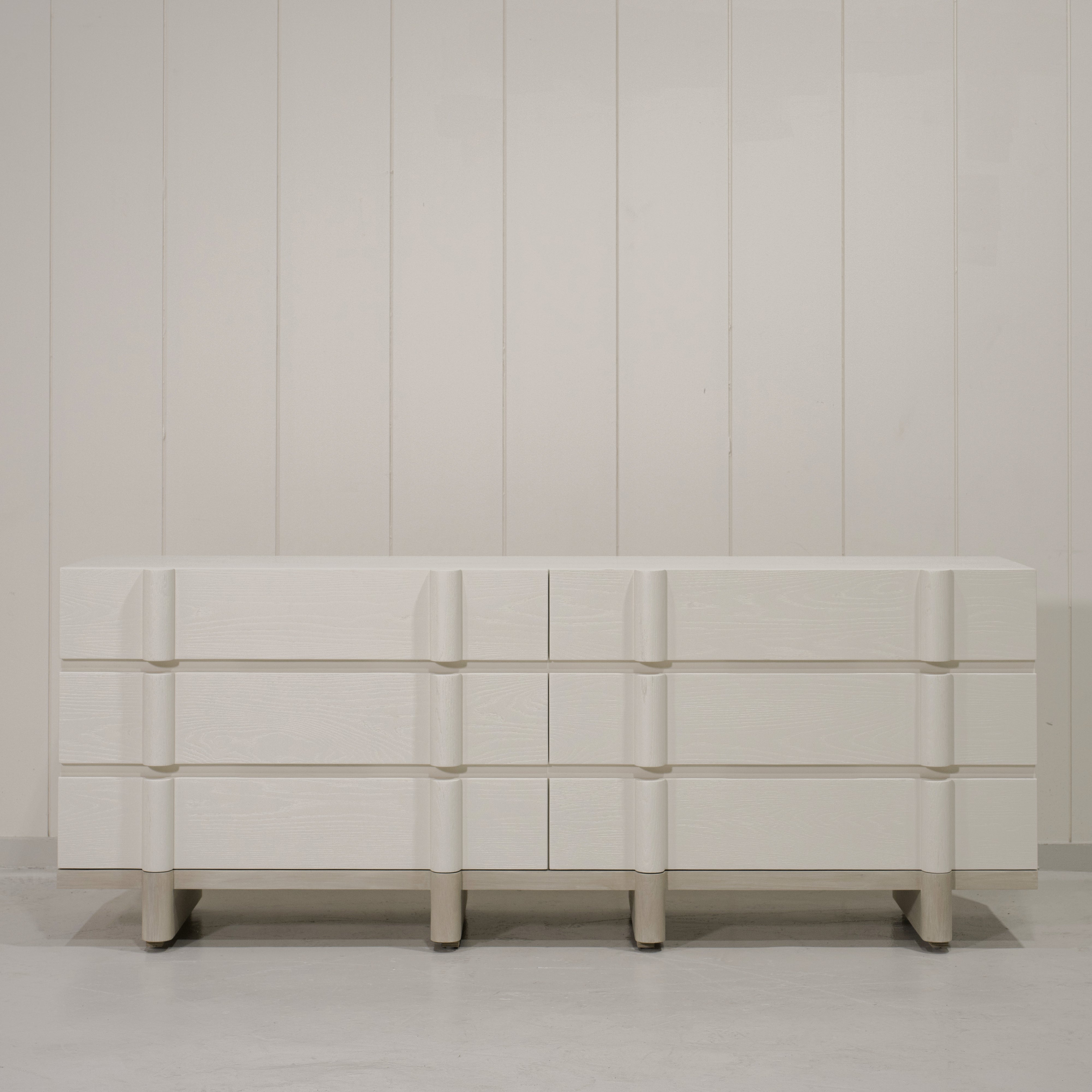 As Shown: Variant 1: (Body) Ash wire brushed in EdgeComb, (Base) Oak stained in Shell