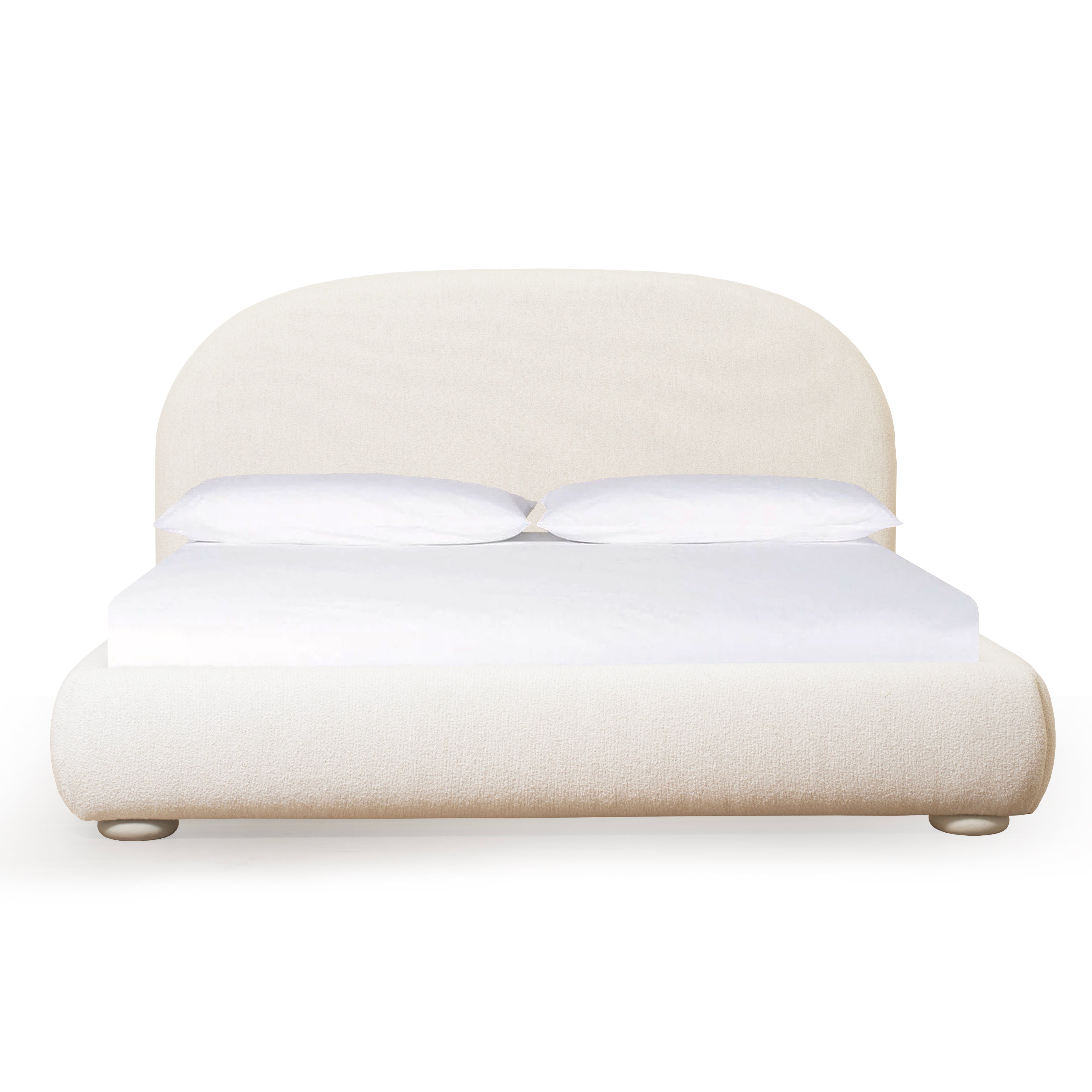 As Shown: King | Style: Upholstered | Fabric: Sonoma Ivory | Finish: Sand