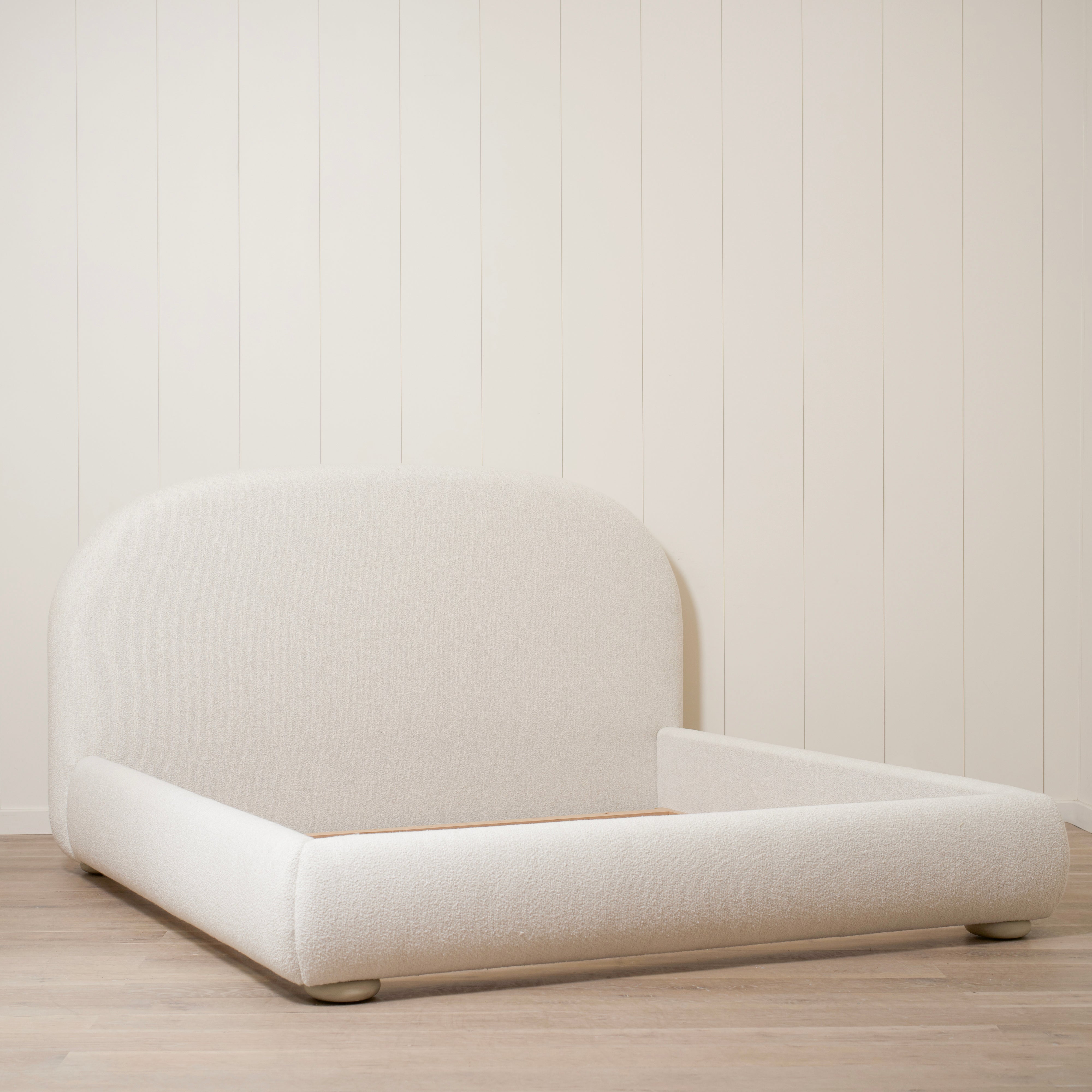 As Shown: King | Style: Upholstered | Fabric: Sonoma Ivory | Finish: Sand