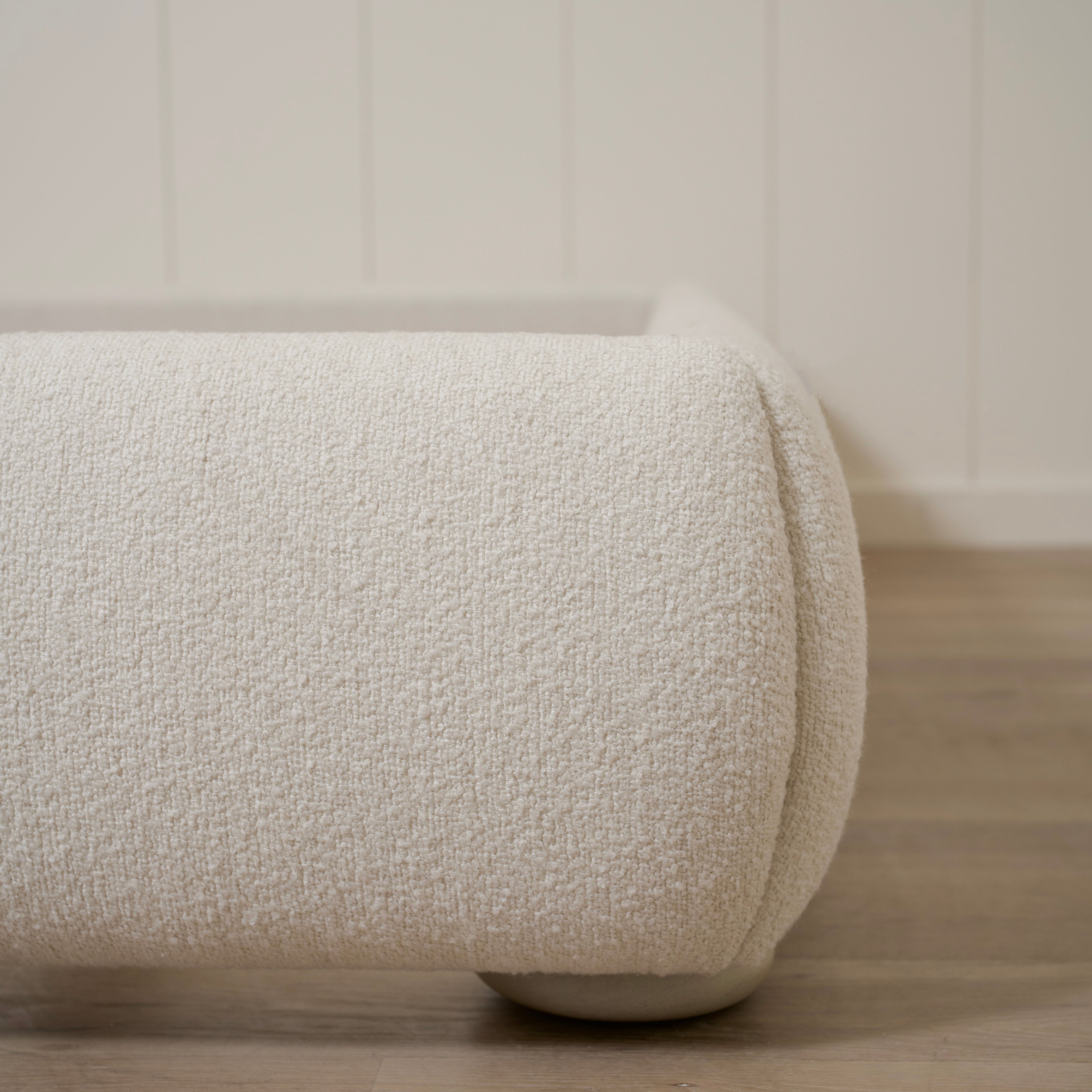 As Shown: King | Style: Upholstered | Fabric: Sonoma Ivory | Finish: Sand