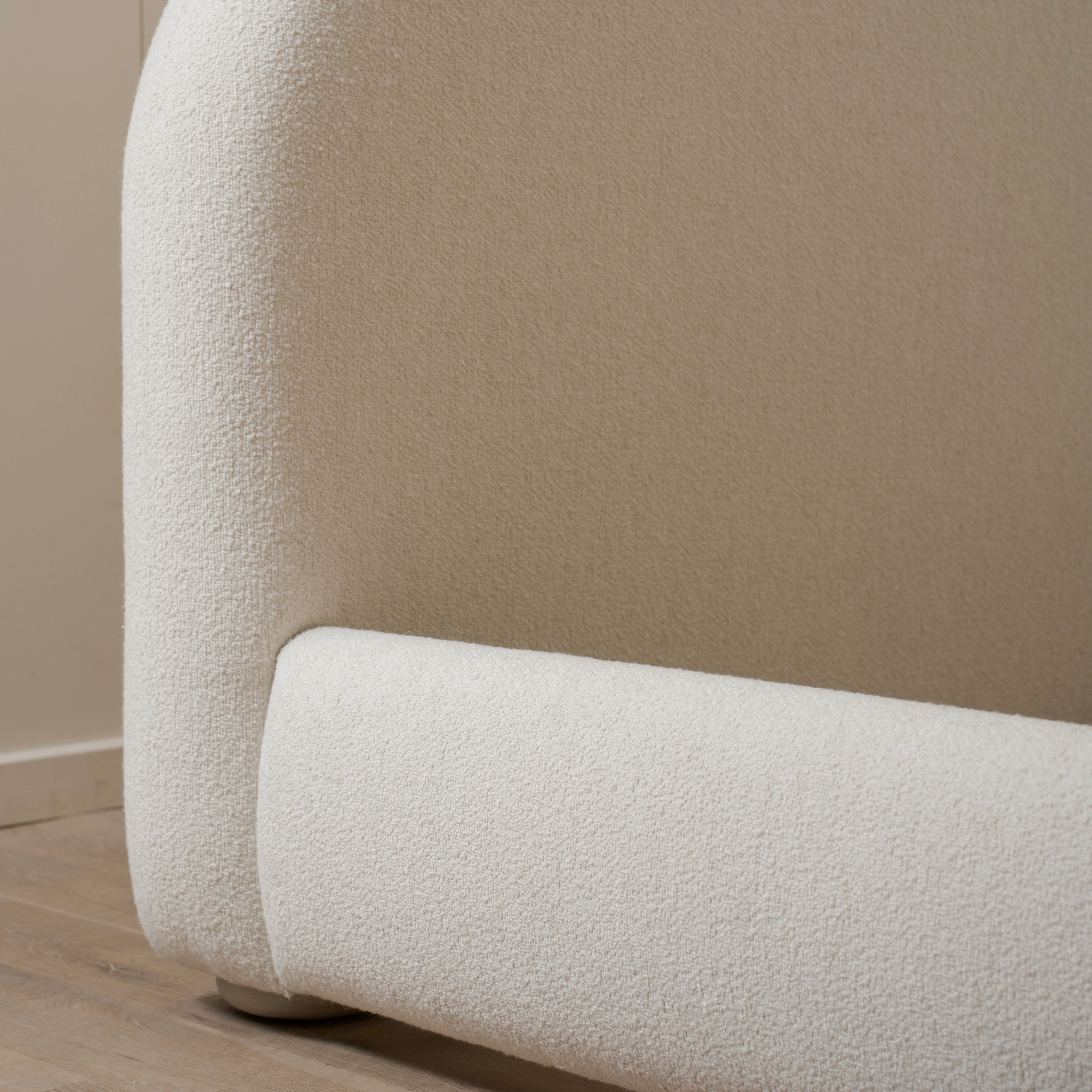 As Shown: King | Style: Upholstered | Fabric: Sonoma Ivory | Finish: Sand