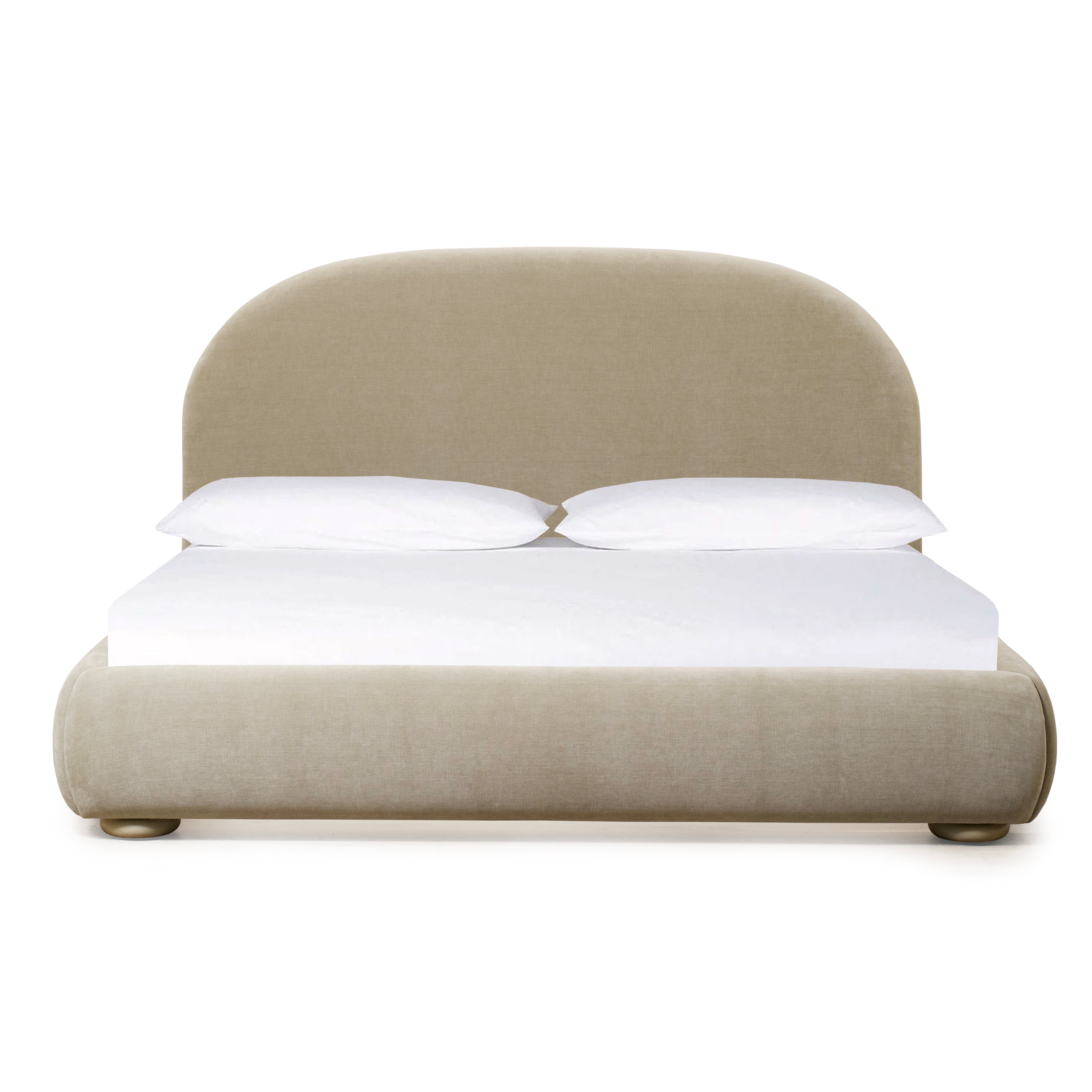As Shown: King | Style: Upholstered | Fabric: Canyon Sage | Finish: Sand