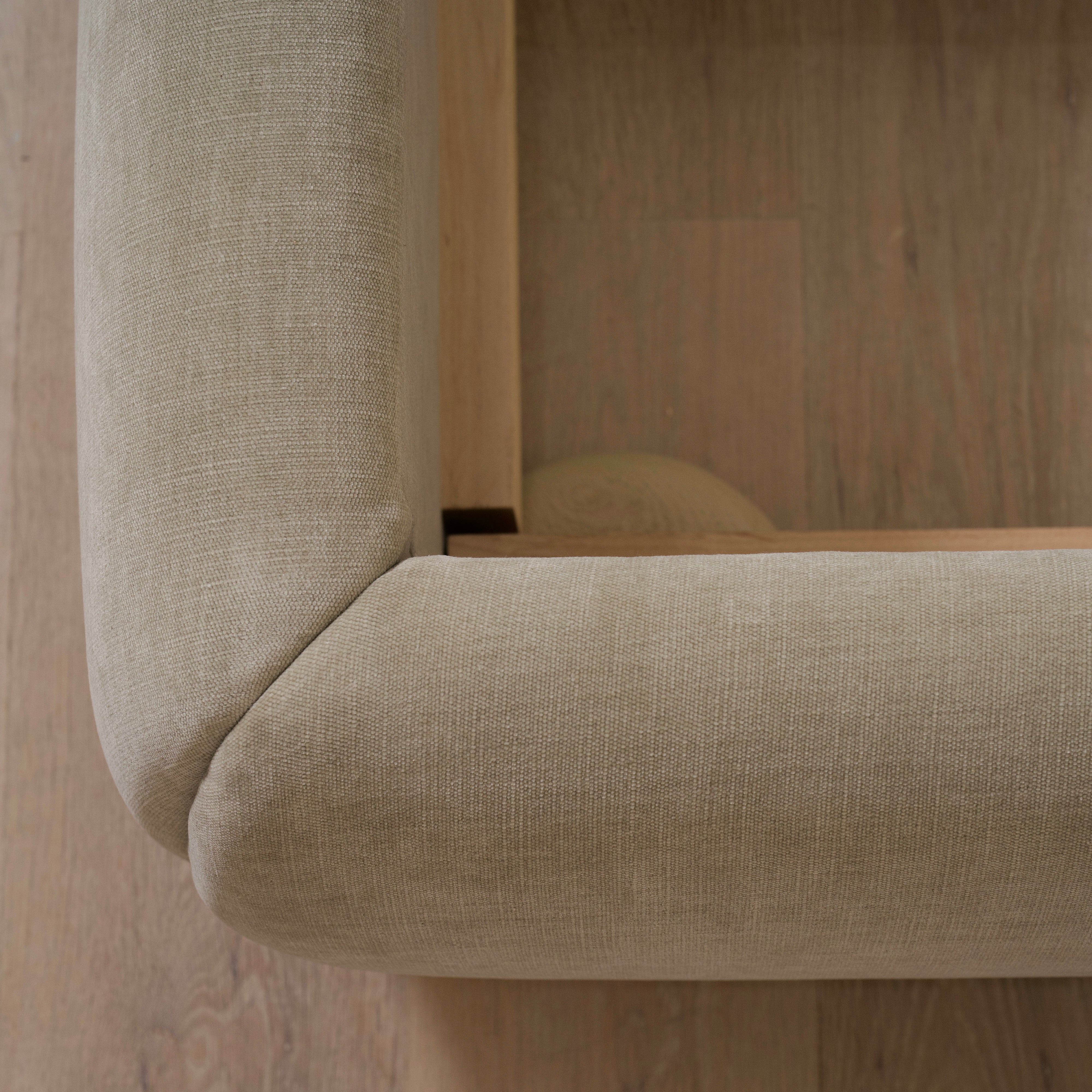 As Shown: King | Style: Upholstered | Fabric: Canyon Sage | Finish: Sand