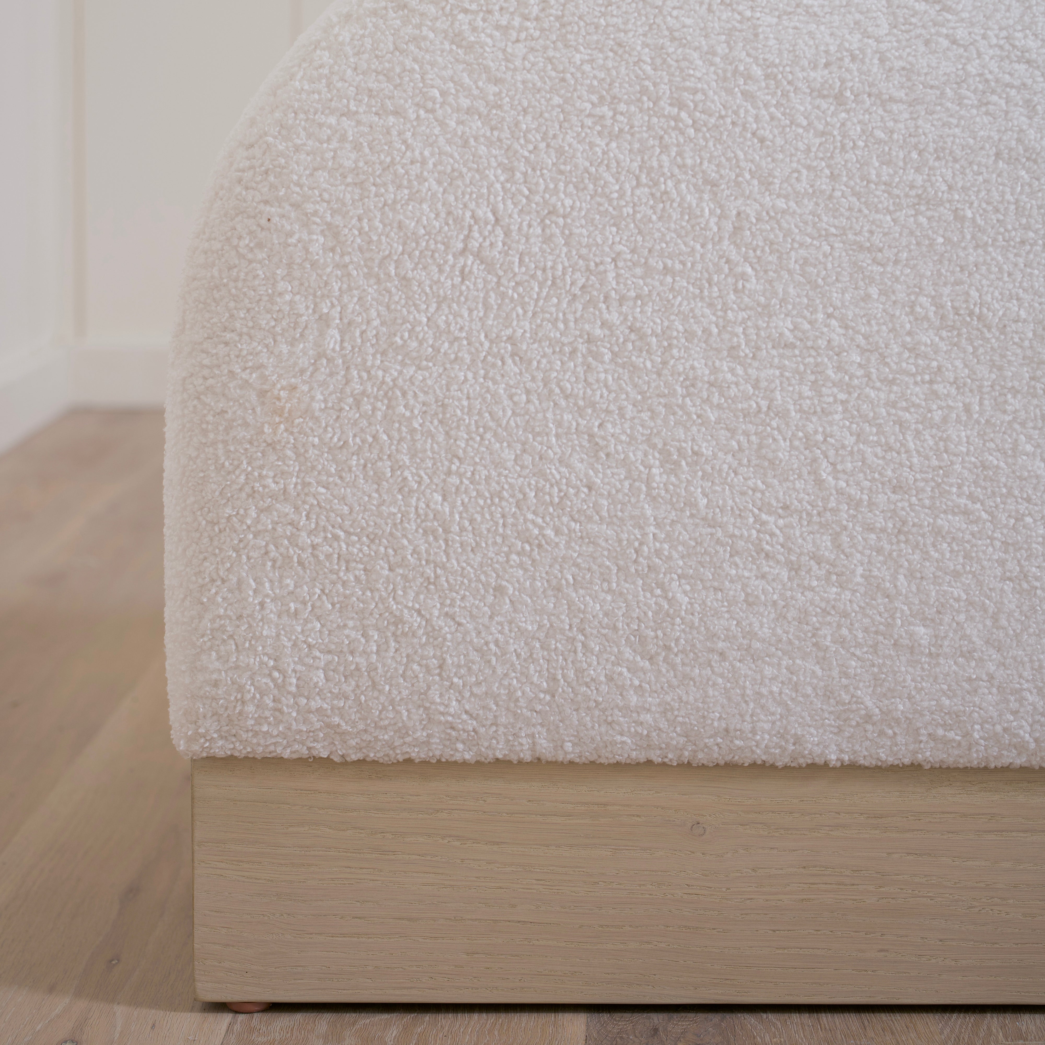 As Shown: 73"L x 20"D x 23"H | Style: Upholstered | Fabric: Peak White | Finish: Bran