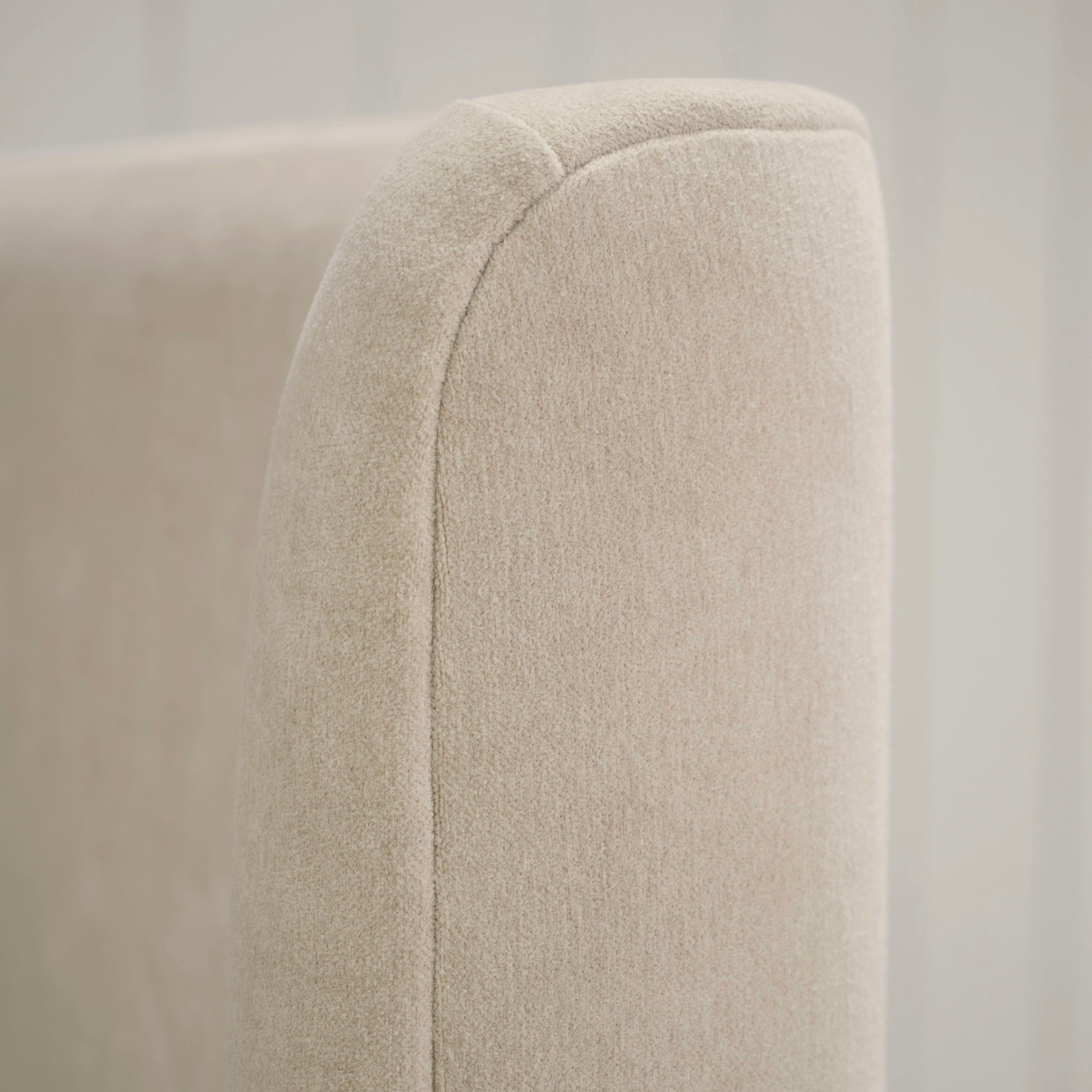 As Shown: in COM, oak base finished Mint White Natural.