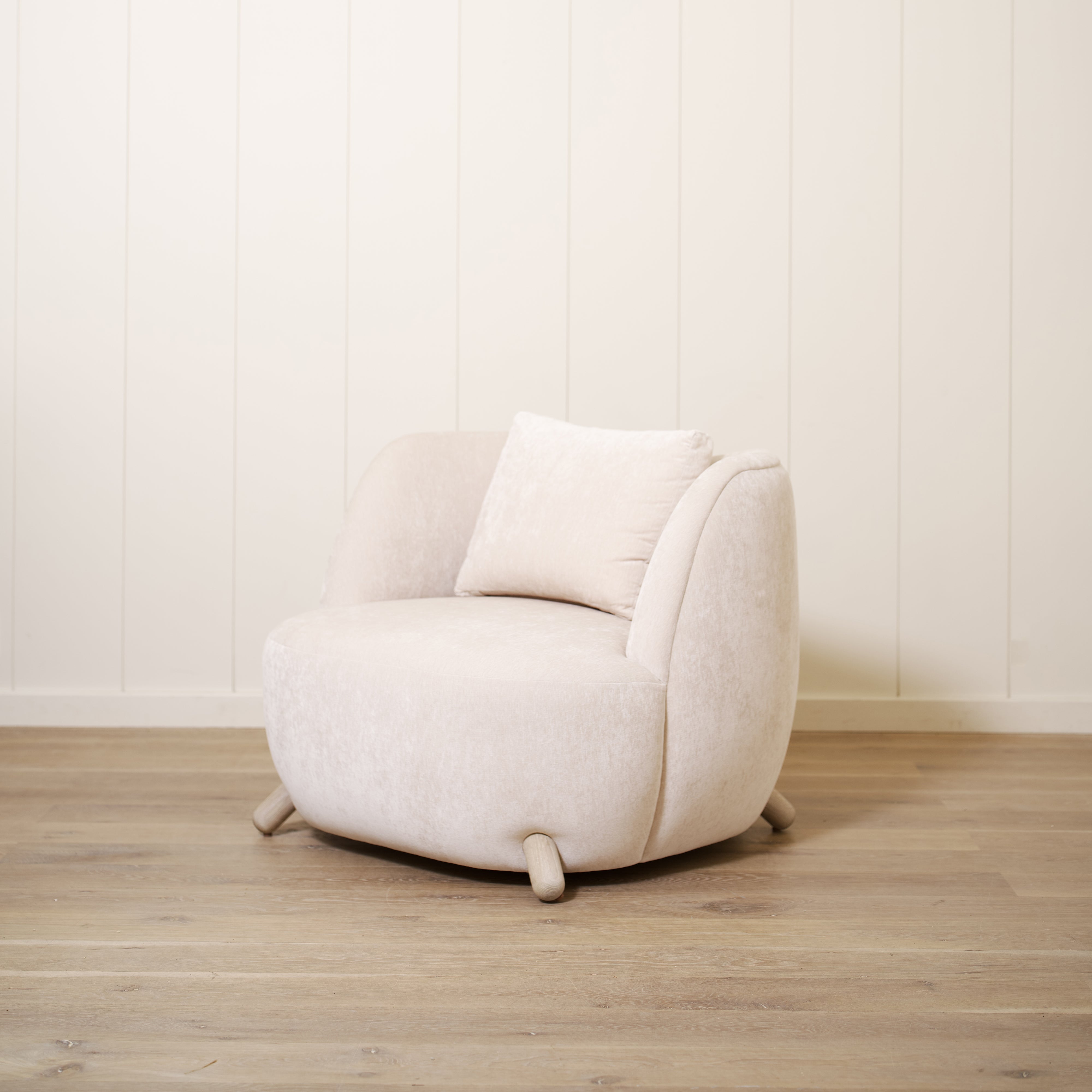 As Shown: in Lincoln Steam with oak legs stained in custom finish.