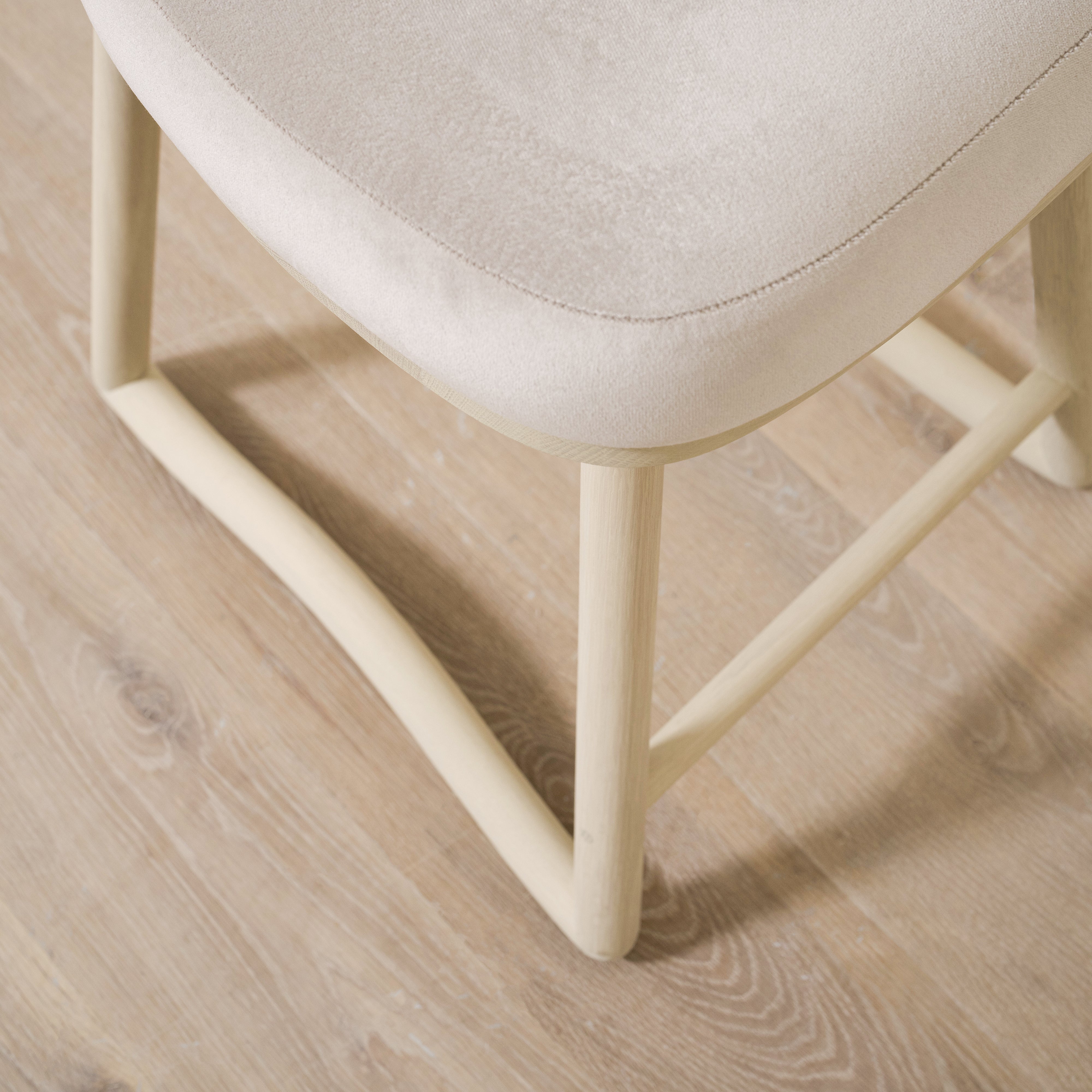 As Shown: 19"L x 21"D x 33"H | Style: Upholstered | Fabric: Sheepskin Toast Sky Linen Seat | Finish: Sand