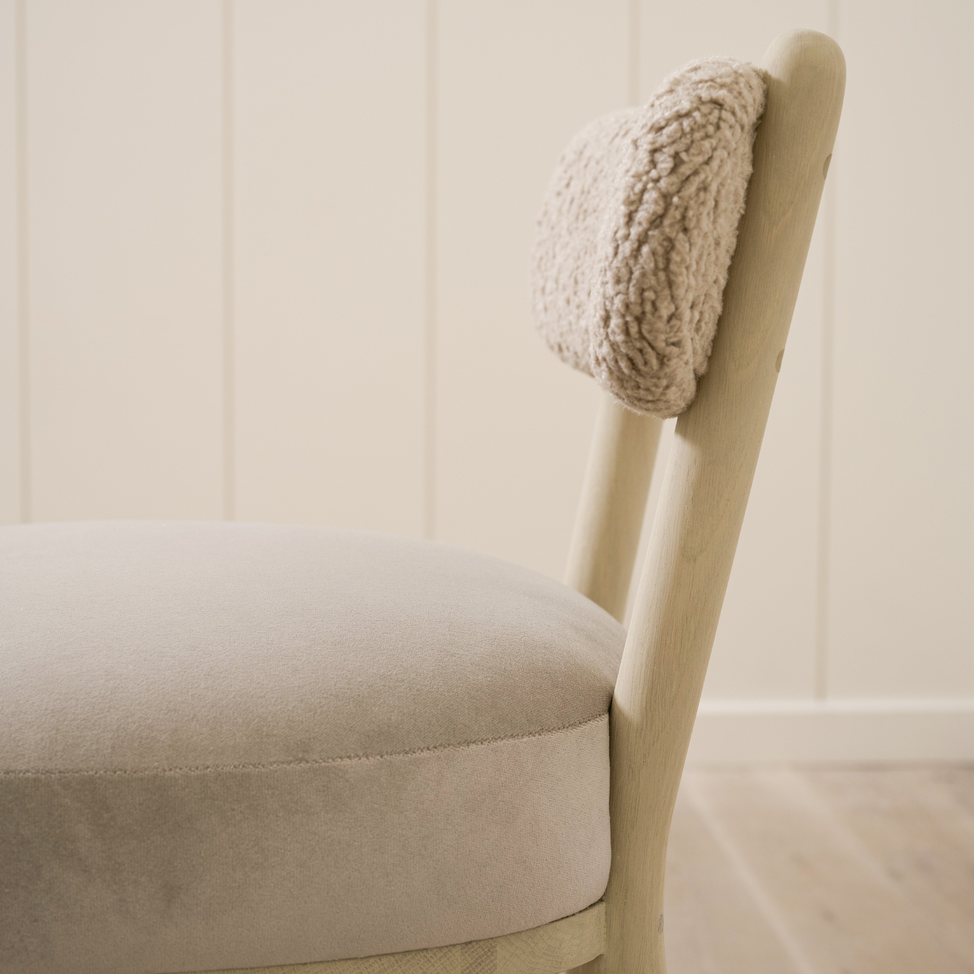 As Shown: 19"L x 21"D x 33"H | Style: Upholstered | Fabric: Sheepskin Toast Sky Linen Seat | Finish: Sand