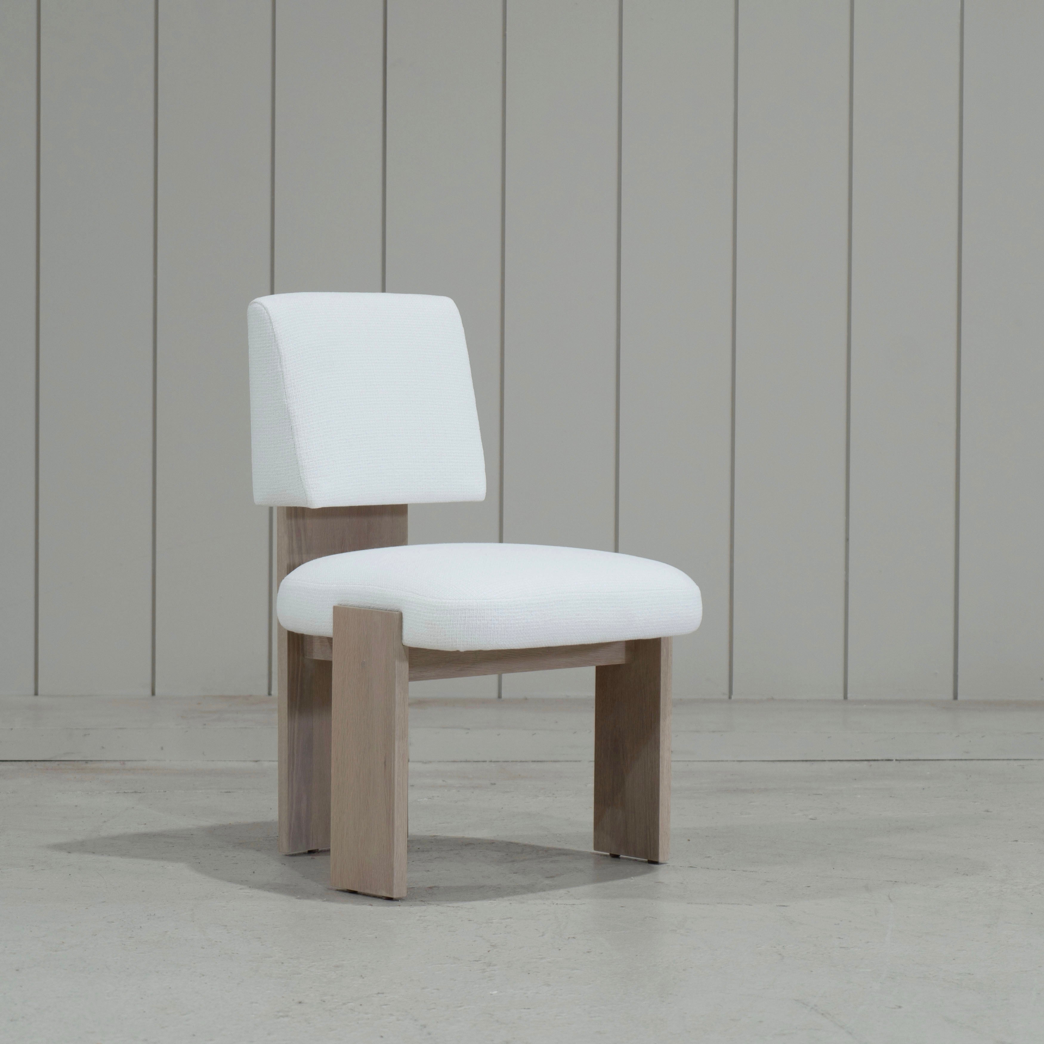 As Shown: in Lombard White. Oak finished in Mint White Natural.