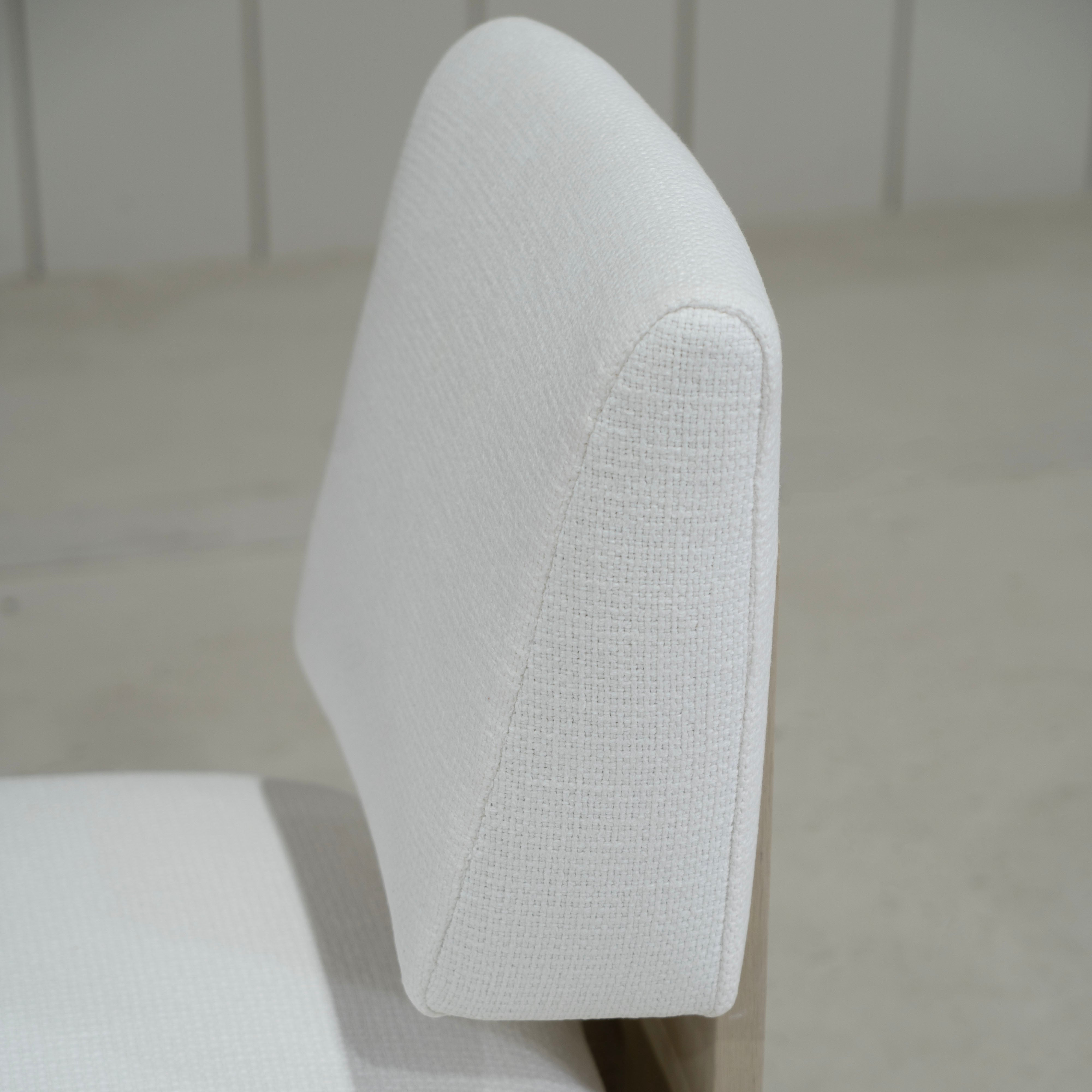 As Shown: in Lombard White. Oak finished in Mint White Natural.