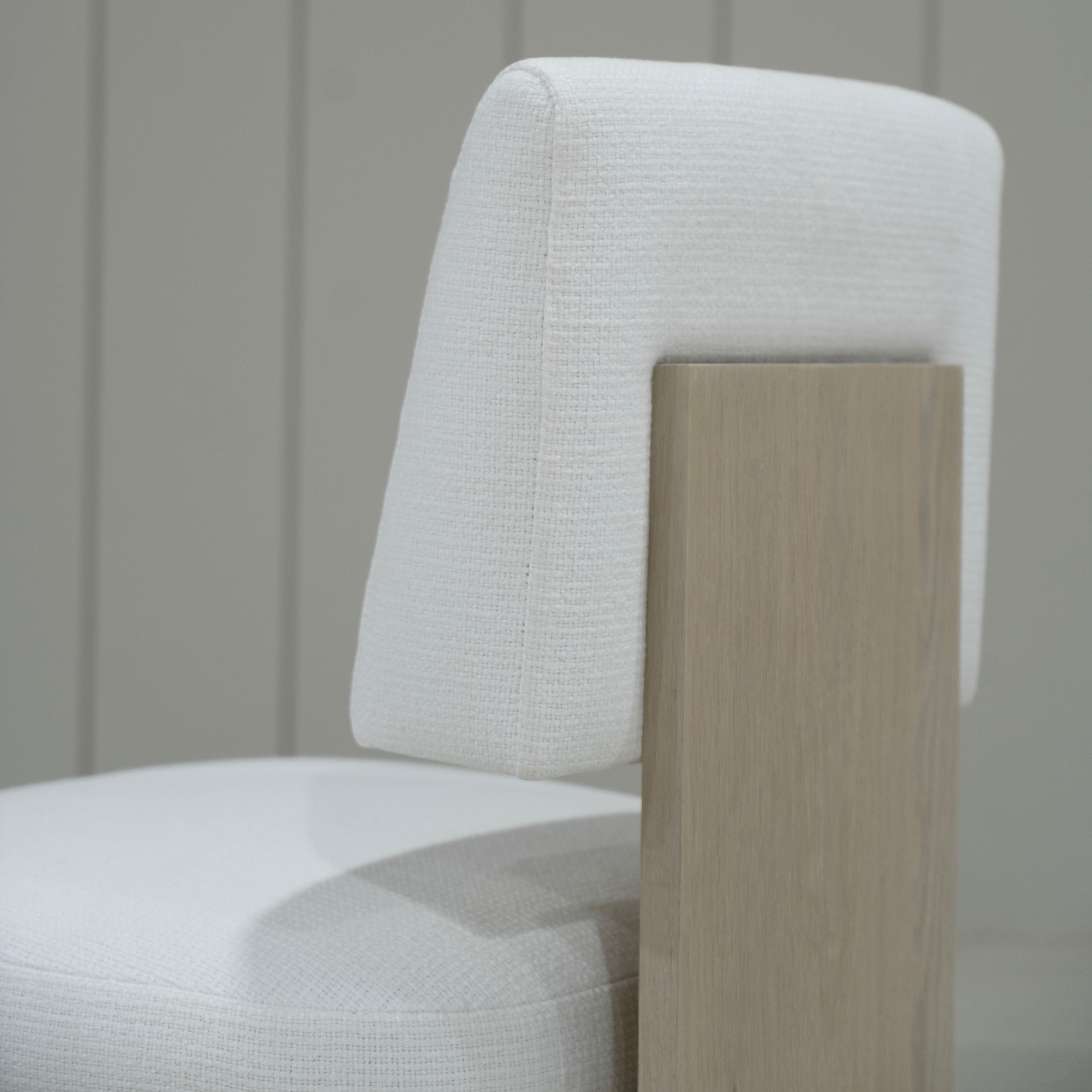 As Shown: in Lombard White. Oak finished in Mint White Natural.