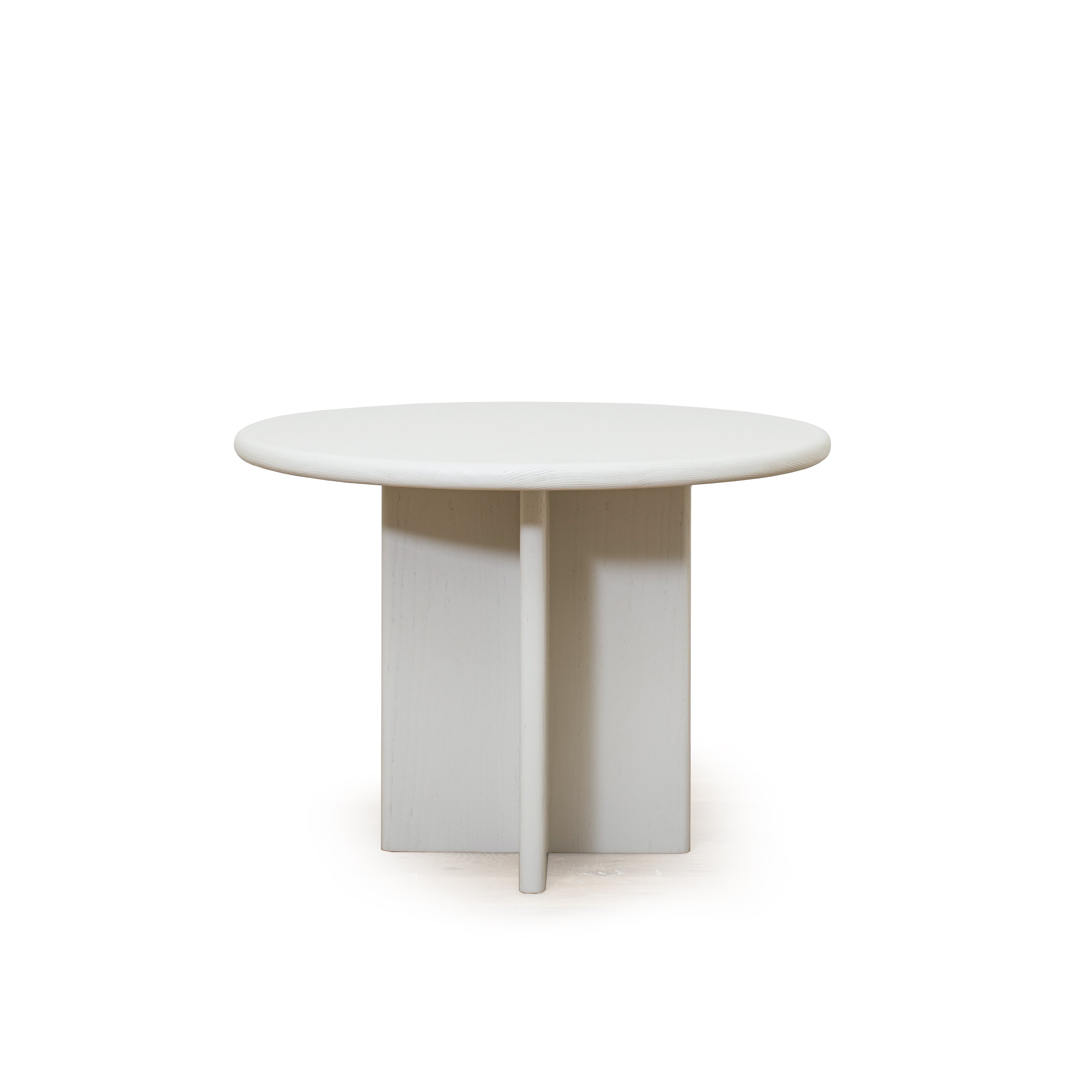 As Shown: 42"D x 30"H | Material: Solid Ash | Finish: Wire Brushed Painted EdgeComb Grey | Edge: Bullnose