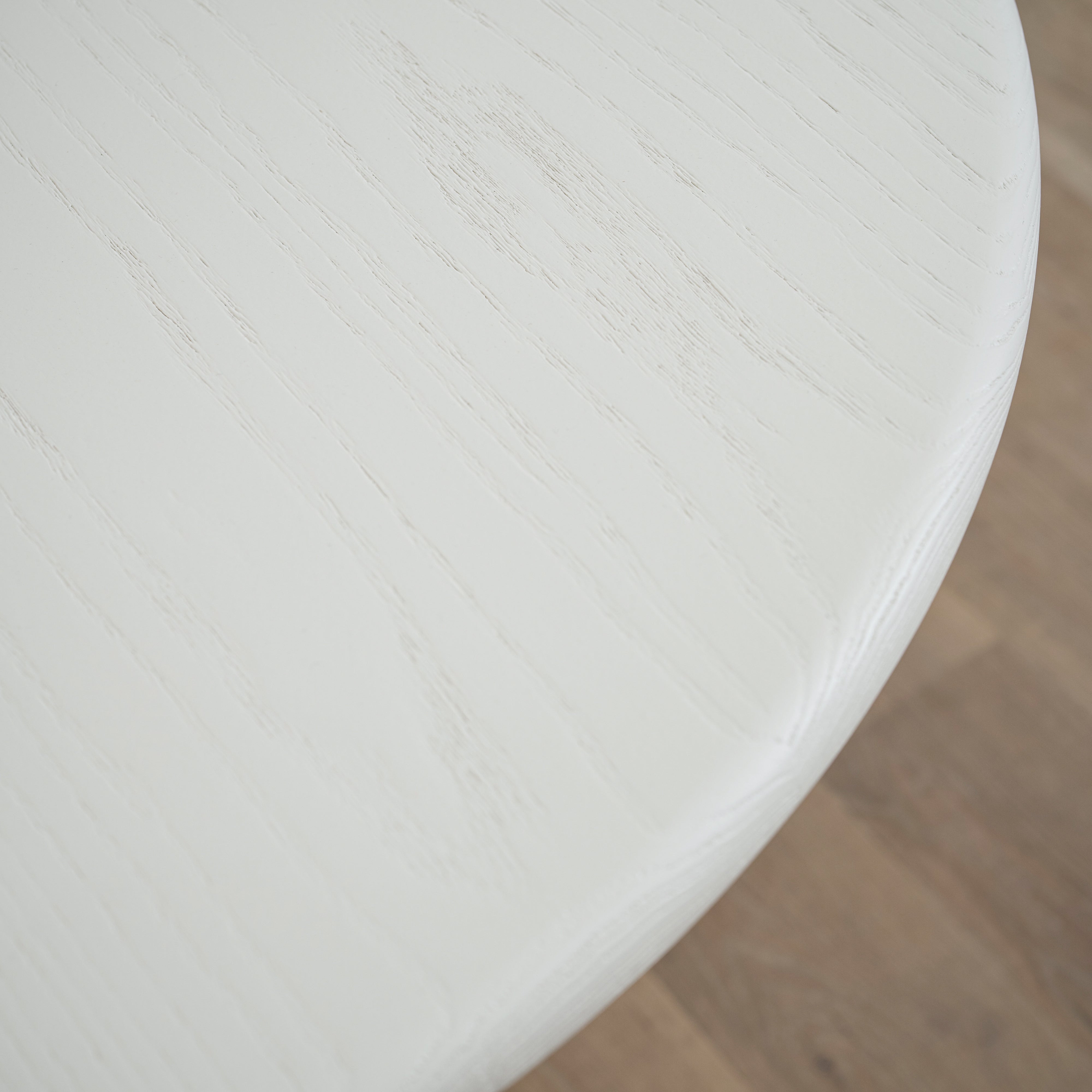 As Shown: 42"D x 30"H | Material: Solid Ash | Finish: Wire Brushed Painted EdgeComb Grey | Edge: Bullnose