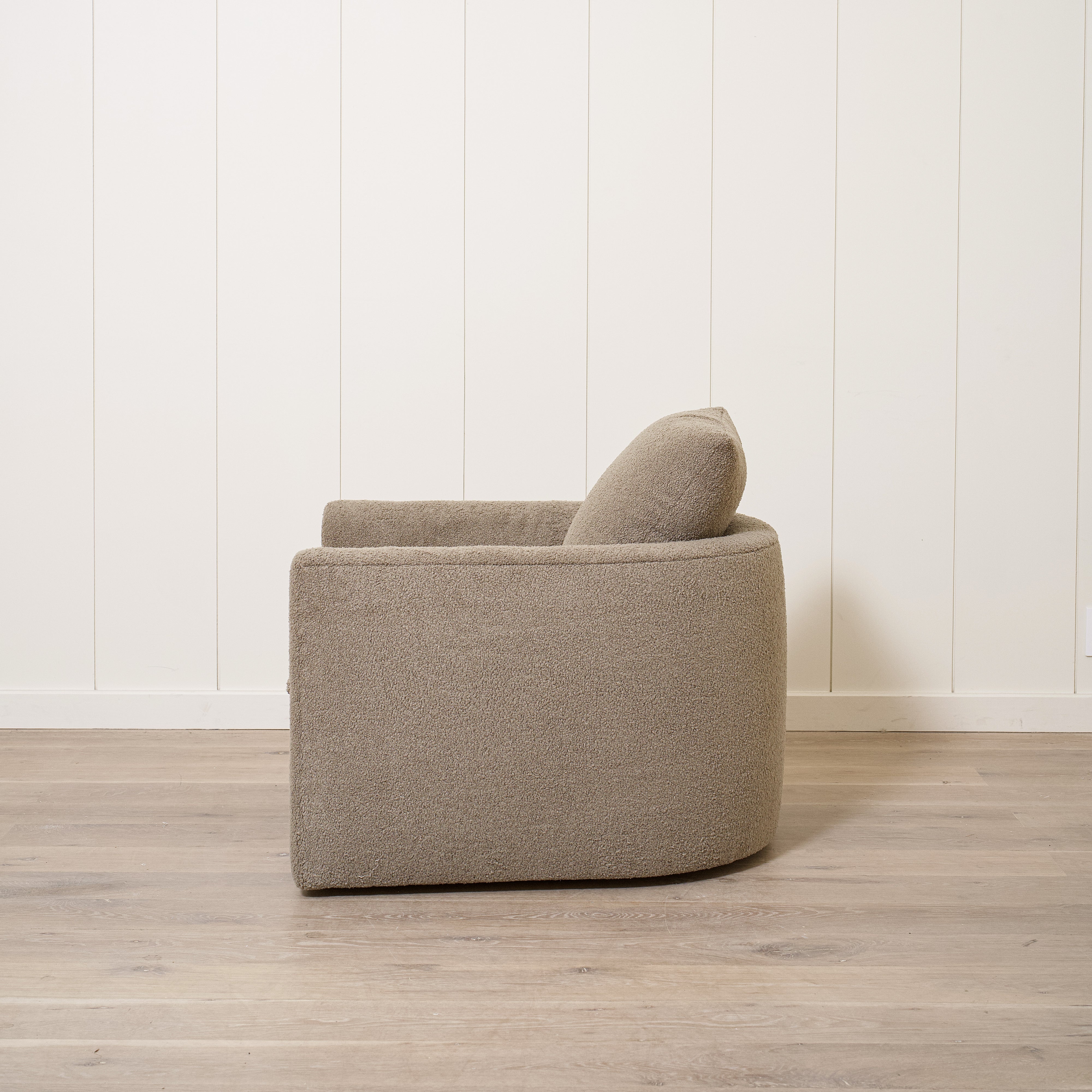 As Shown in Upholstered Peak Cocoa