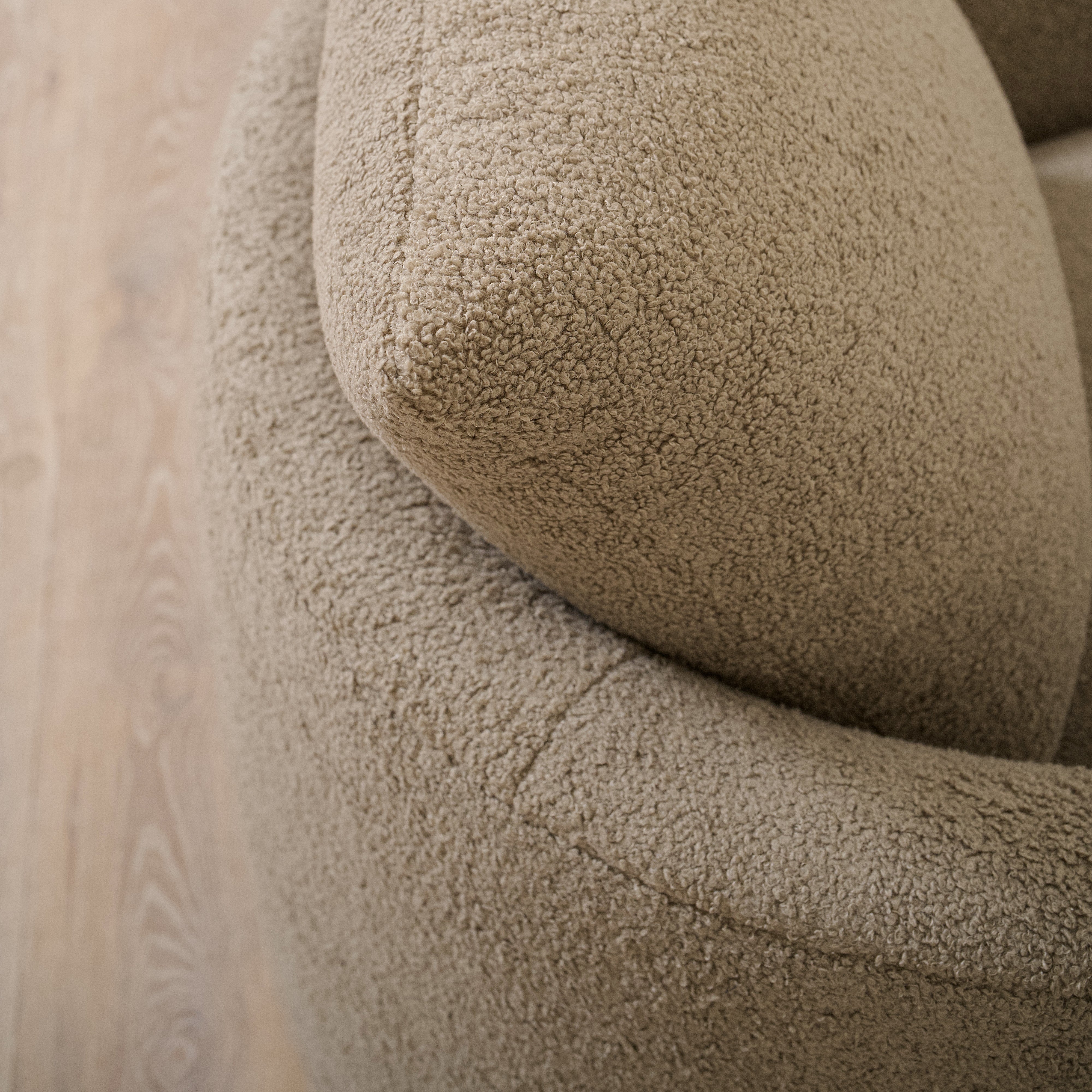 As Shown in Upholstered Peak Cocoa