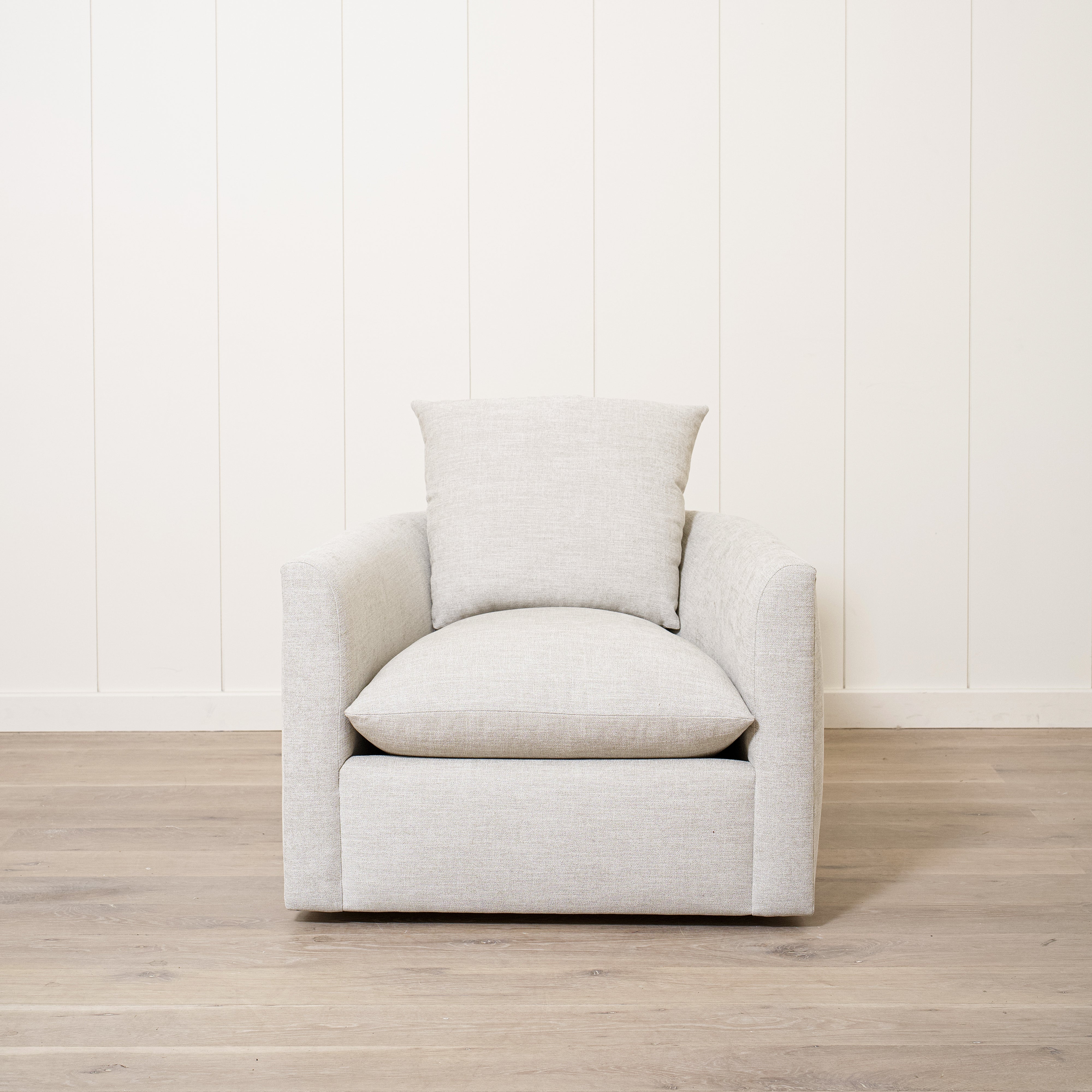 As Shown in Upholstered Sawyer Pewter