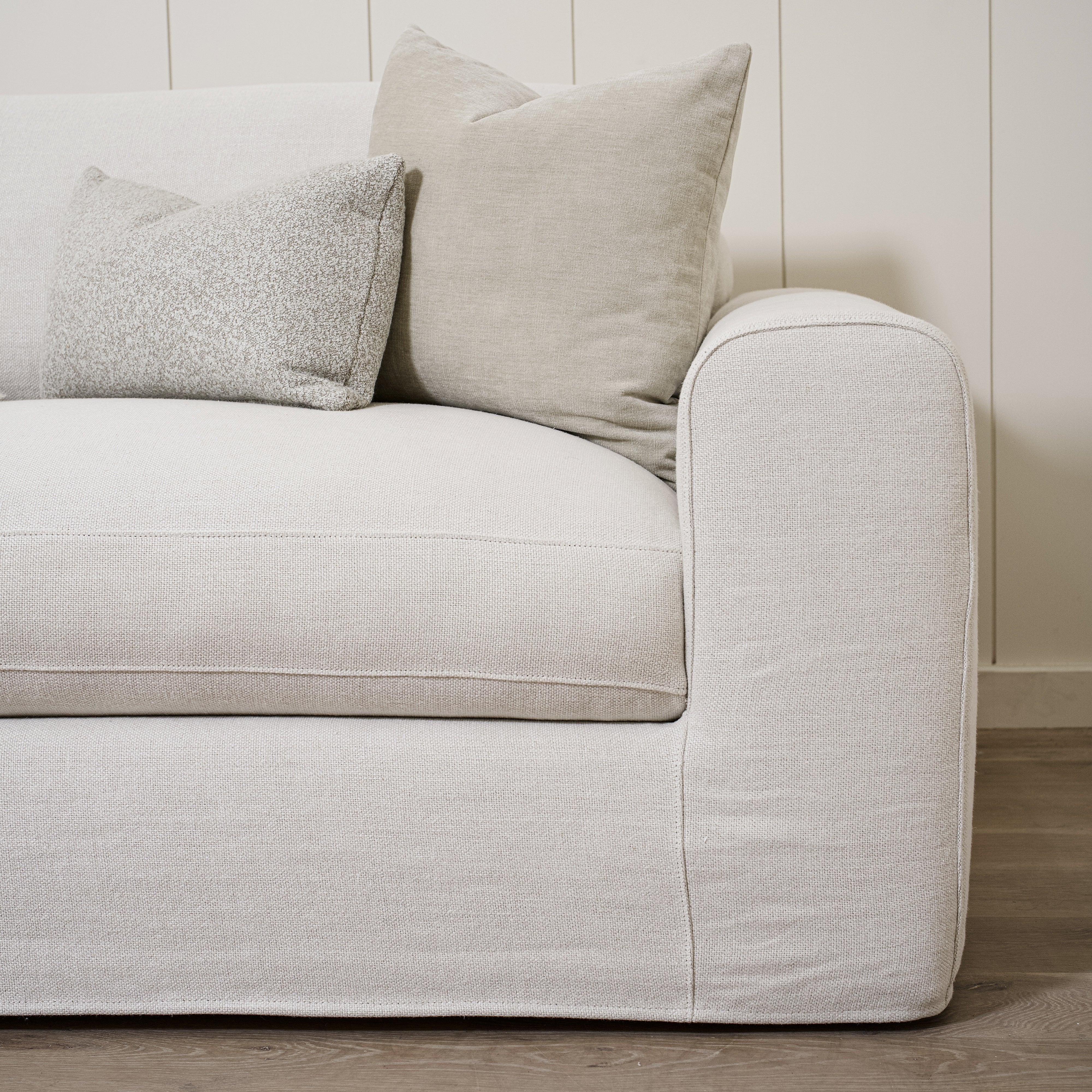 As Shown in Large, Slipcovered in Frame Natural