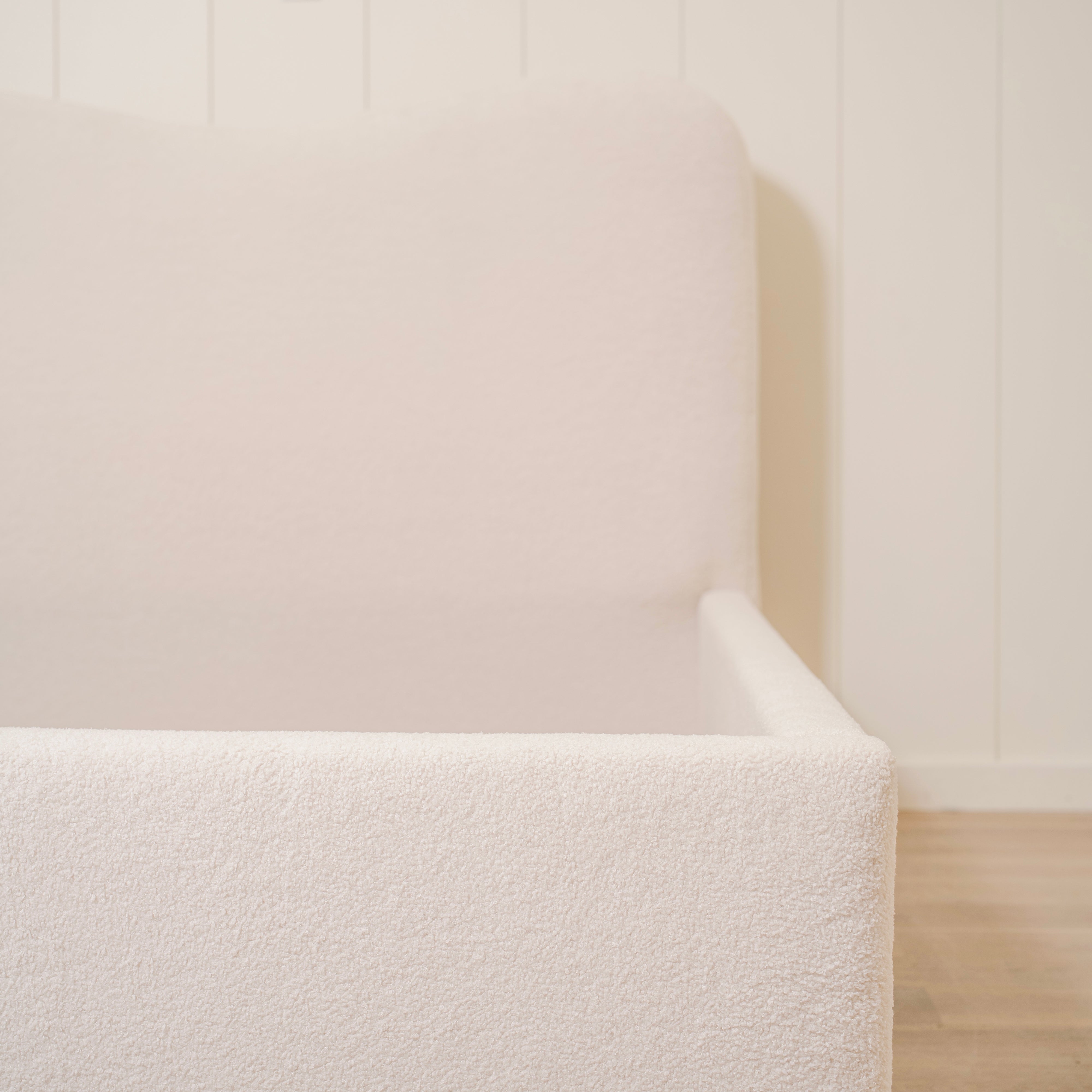 As Shown: Queen | Style: Upholstered | Fabric: Peak Ivory | Finish: N/A