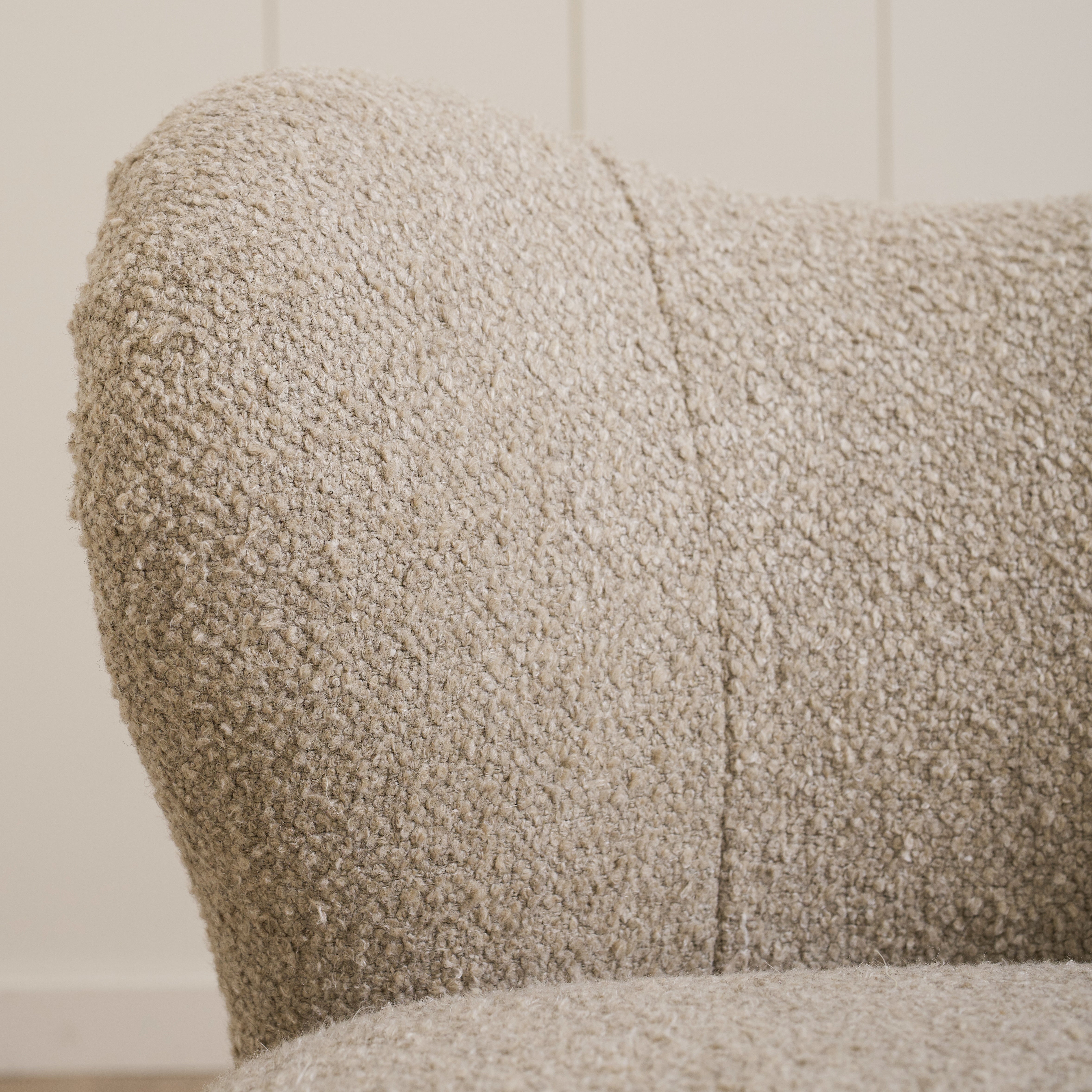 As Shown: 28"L x 29"D x 32.5"H | Style: Upholstered | Fabric: Berber Taupe | Finish: Sand