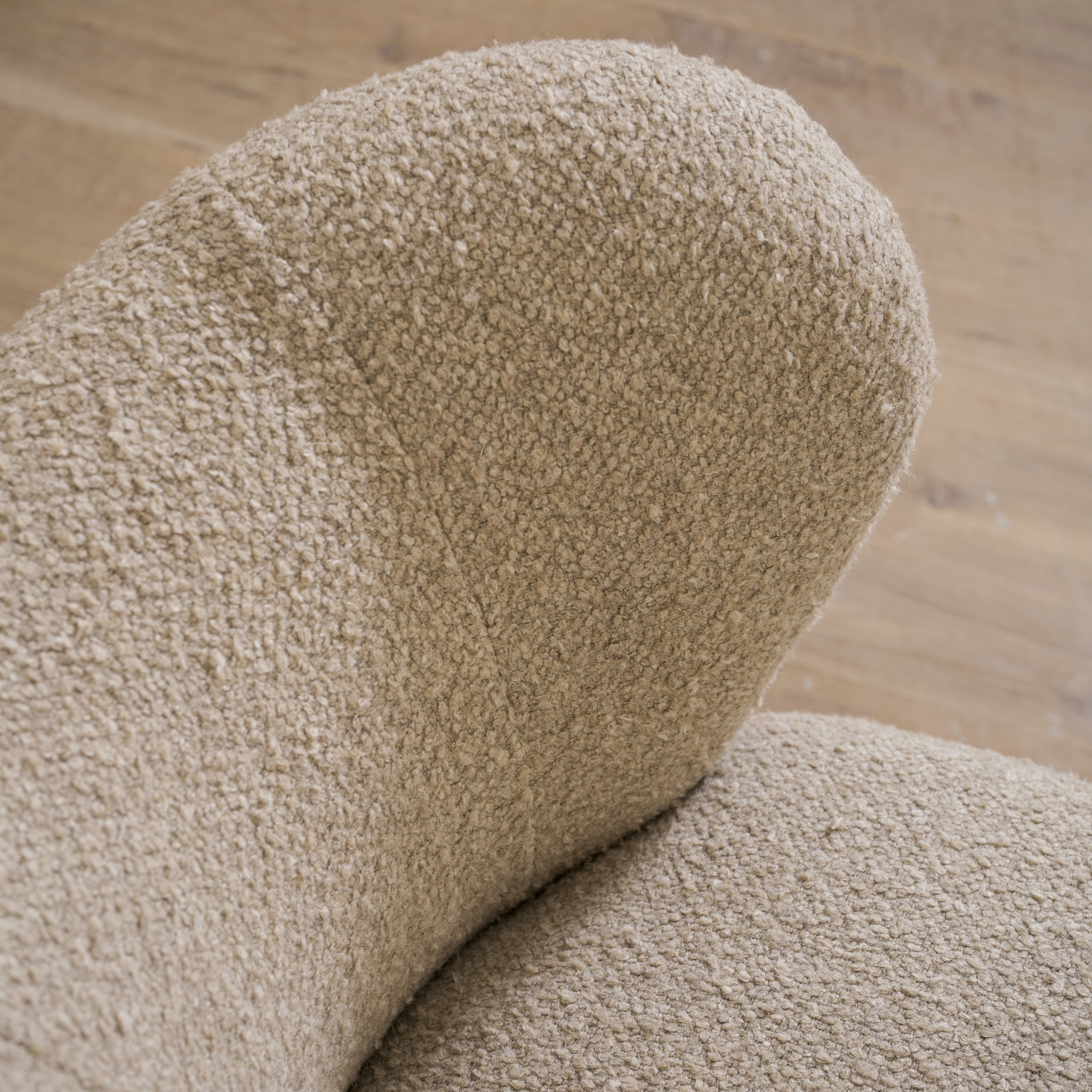 As Shown: 28"L x 29"D x 32.5"H | Style: Upholstered | Fabric: Berber Taupe | Finish: Sand