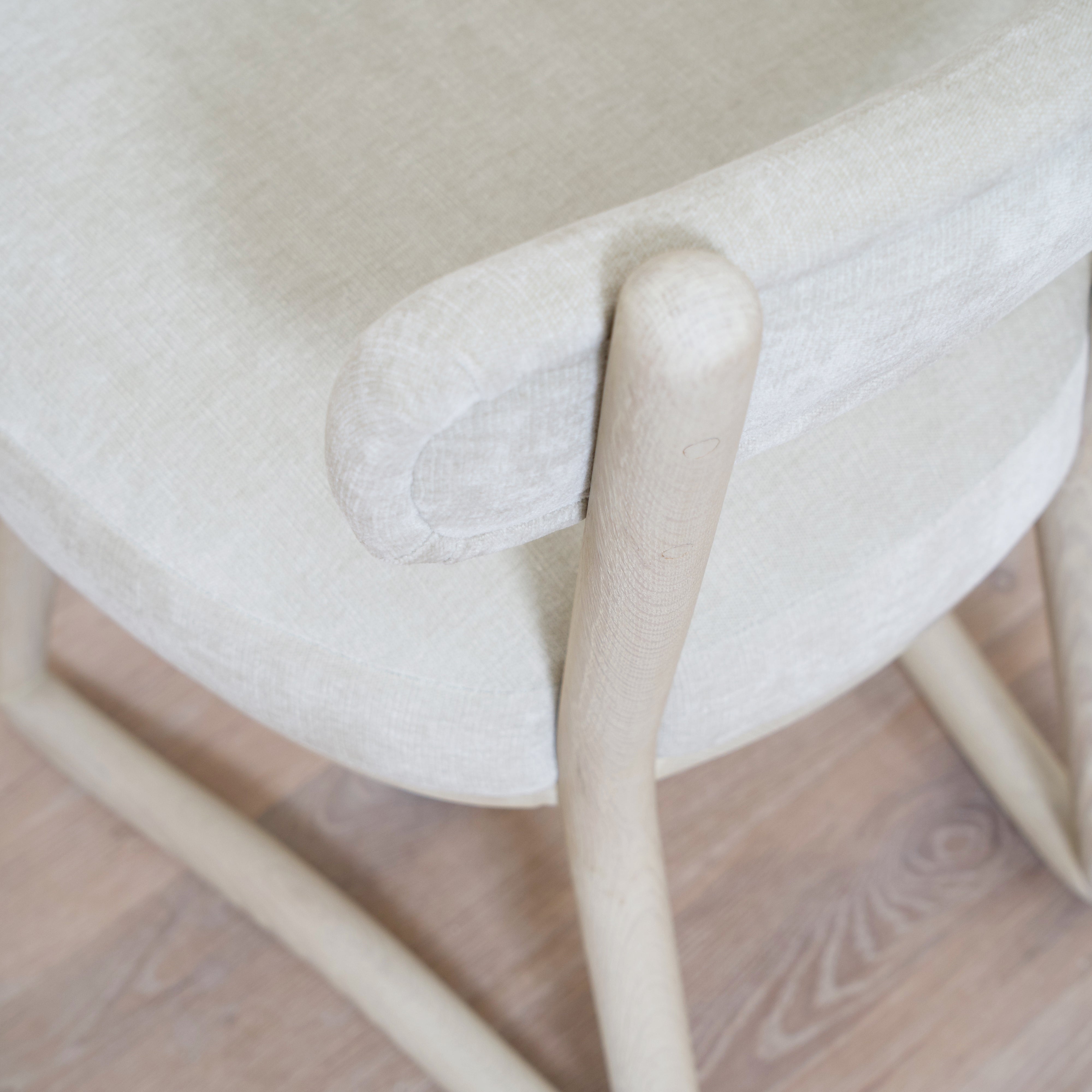 As Shown: Fabric - Canyon Dune, Finish - Nordic White