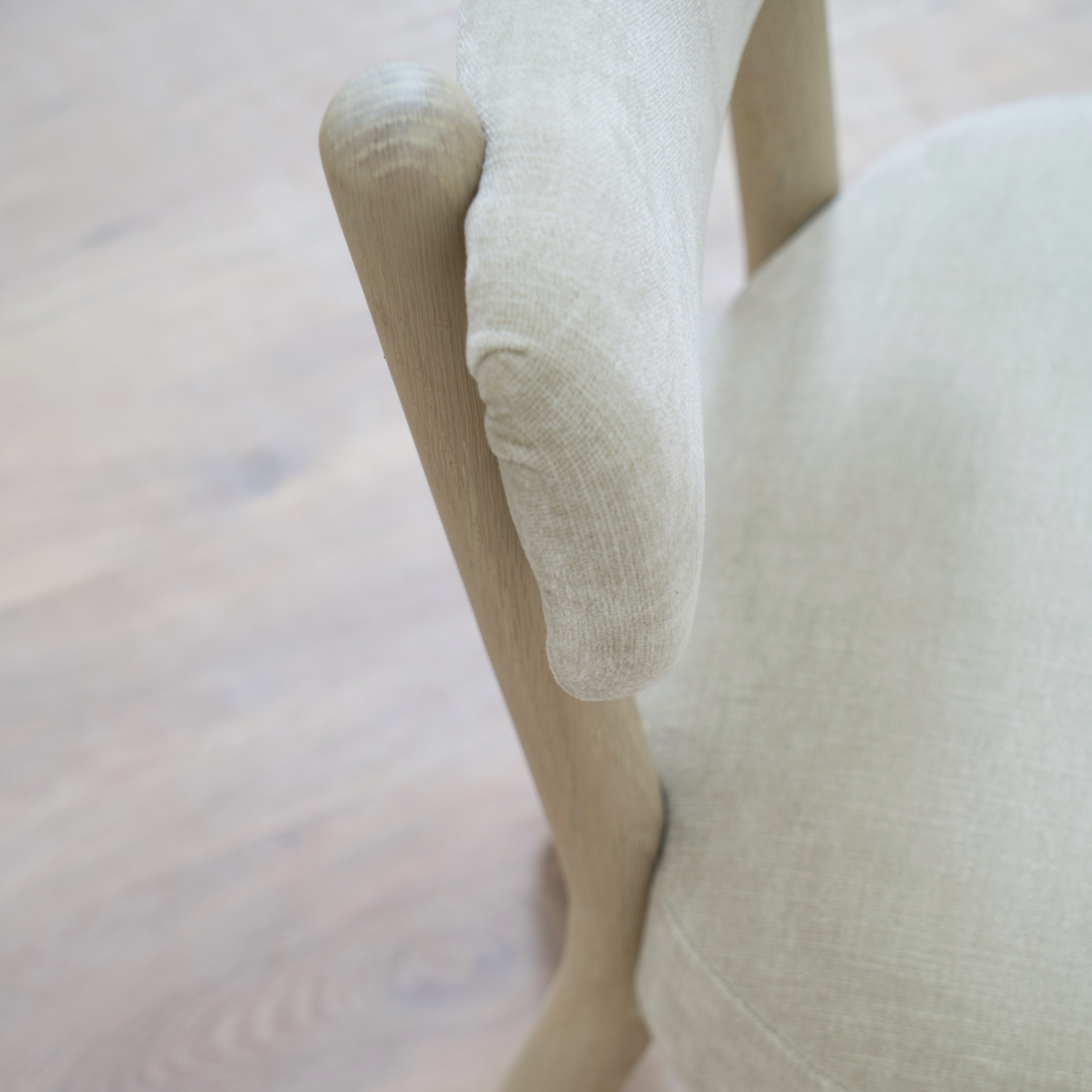 As Shown: Fabric - Canyon Dune, Finish - Nordic White