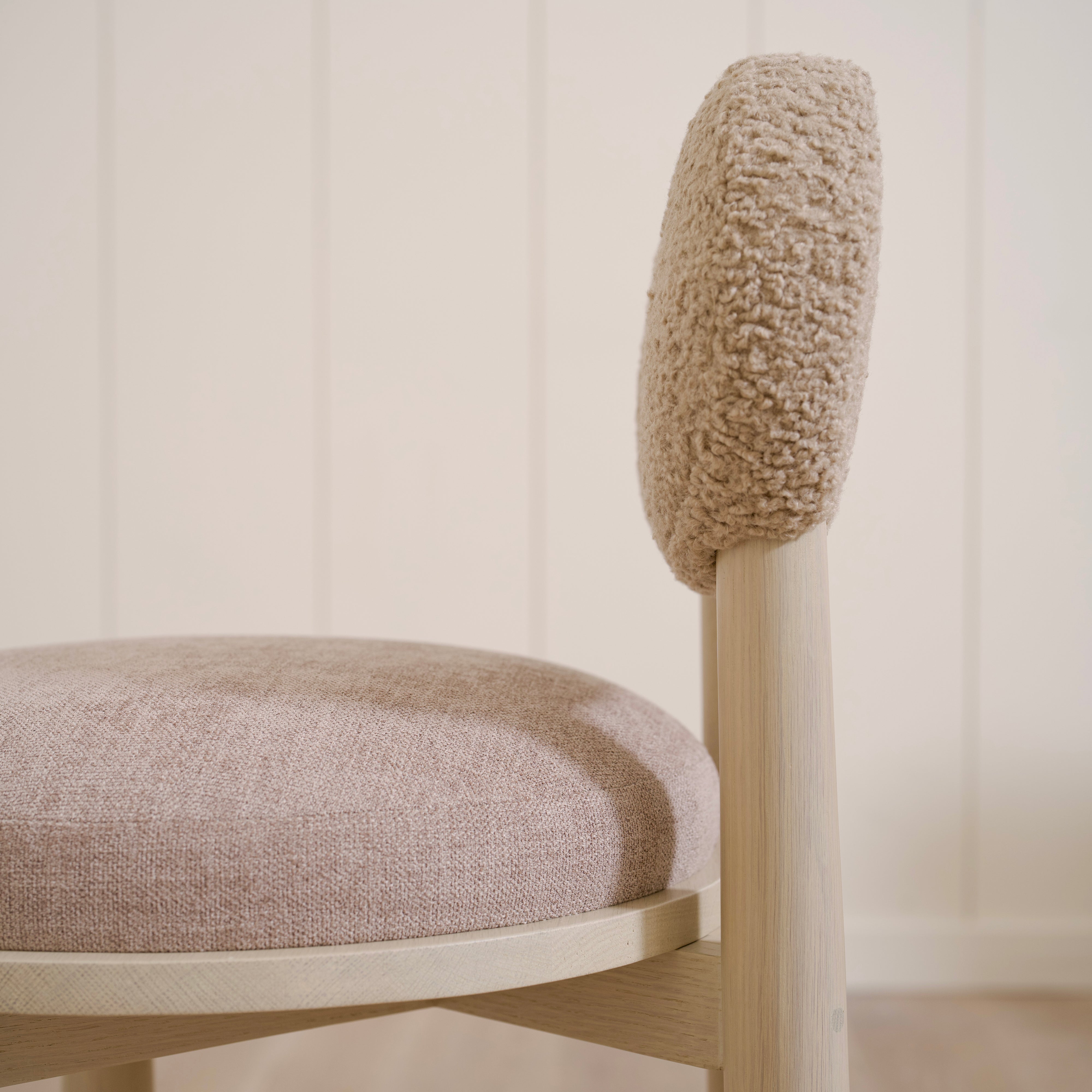 As Shown: Fabric: Sheepskin Toast (Back), Sawyer Wheat(Seat) | Finish: Sand