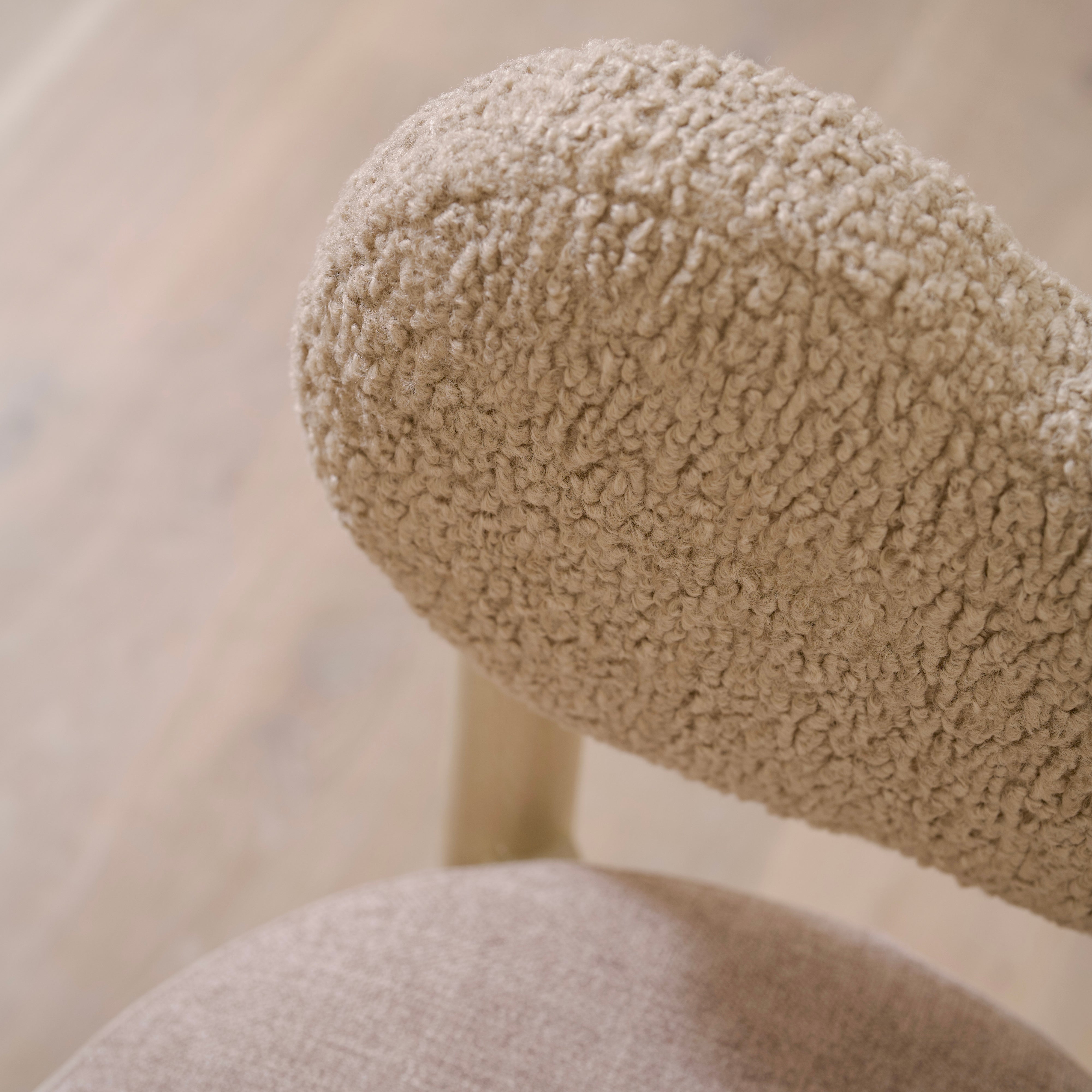 As Shown: Fabric: Sheepskin Toast (Back), Sawyer Wheat(Seat) | Finish: Sand