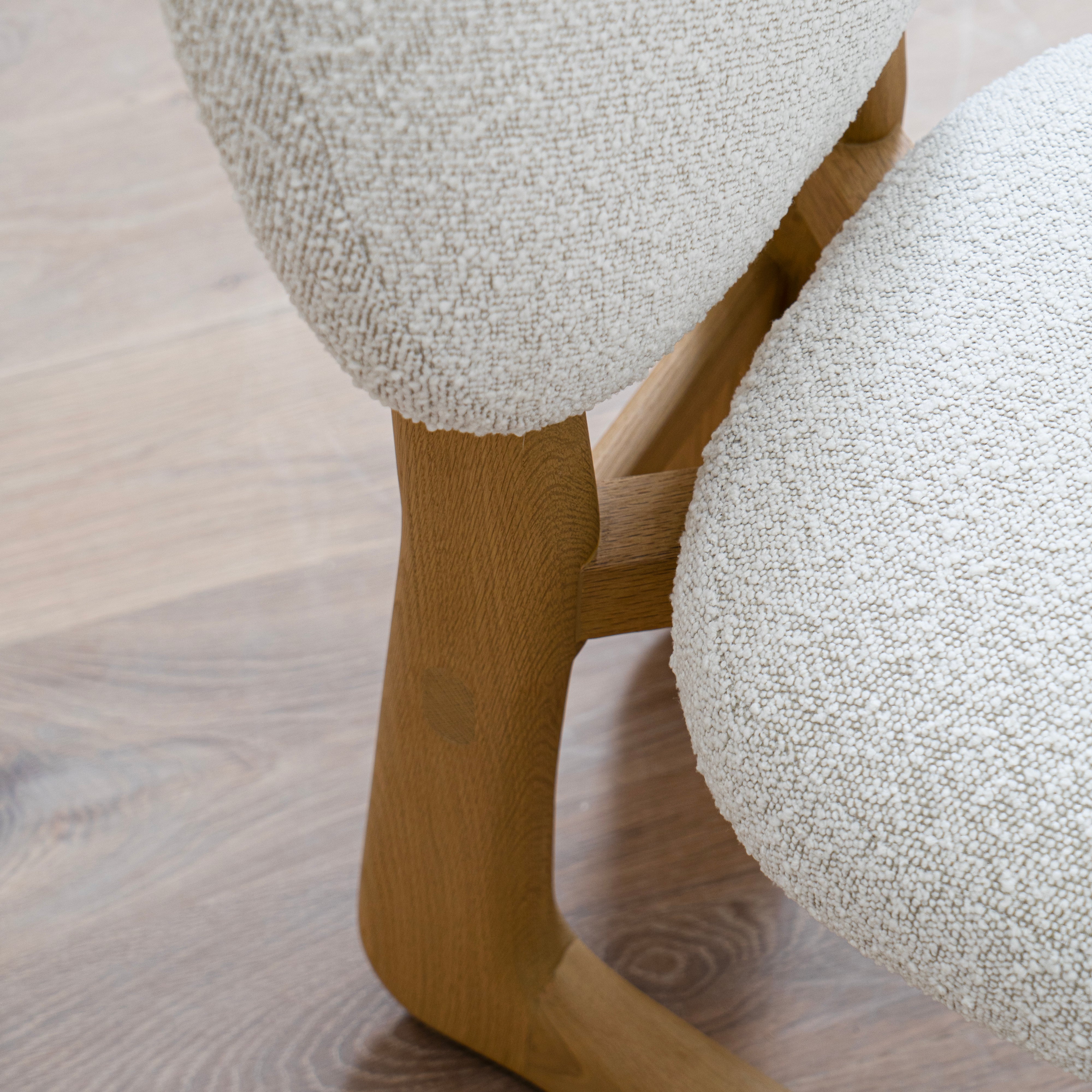 As Shown: 18"L x 21"D x 34.5"H | Style: Upholstered | Fabric: Nala Linen | Finish: Smoke (Discontinued)