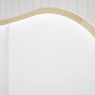 As Shown: in Rome Ivory. Oak finished in Mint White Natural.