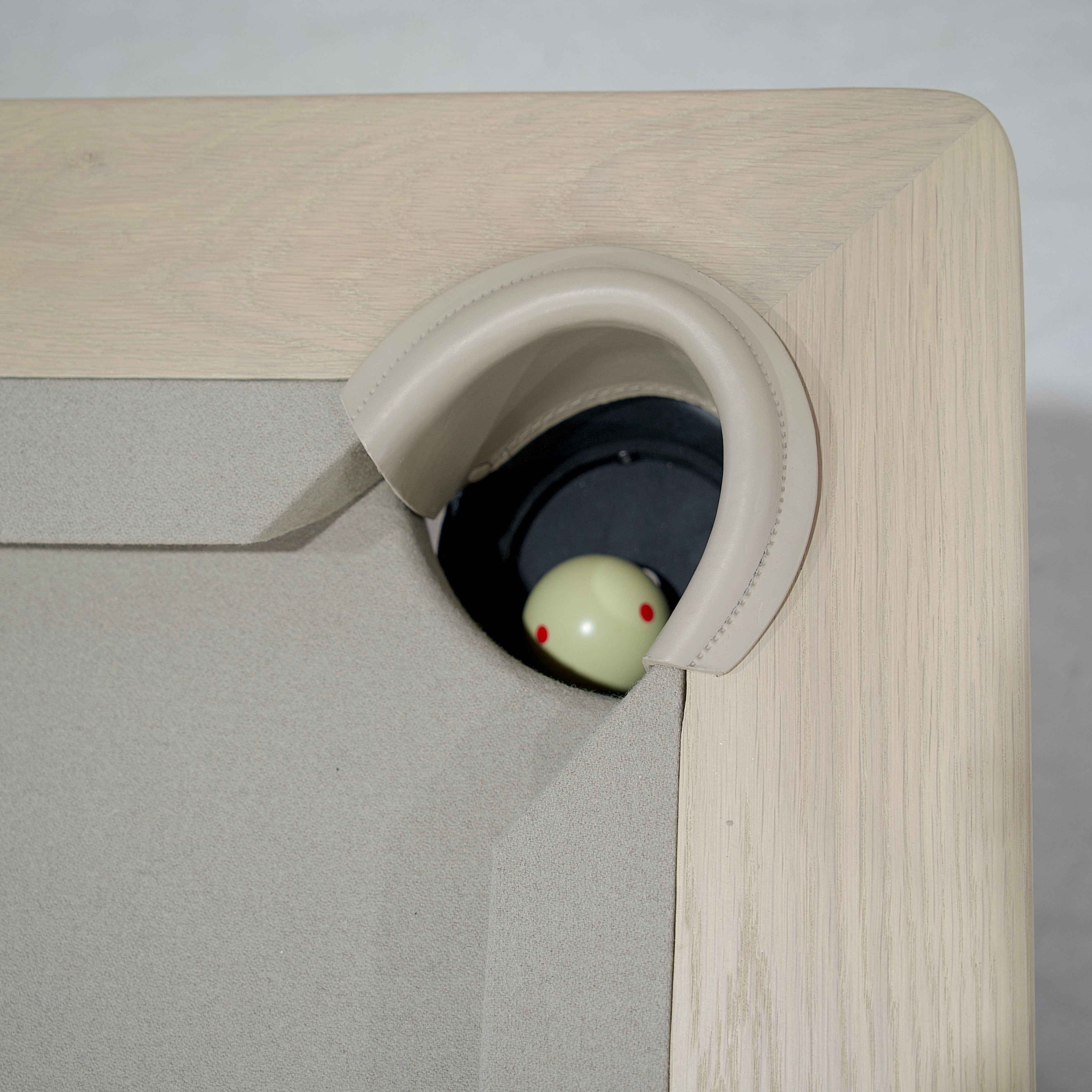 As Shown: 105”L x 62.5”D x 33”H | Material: Solid and Engineered Oak | Finish: Natural & Beige Pockets