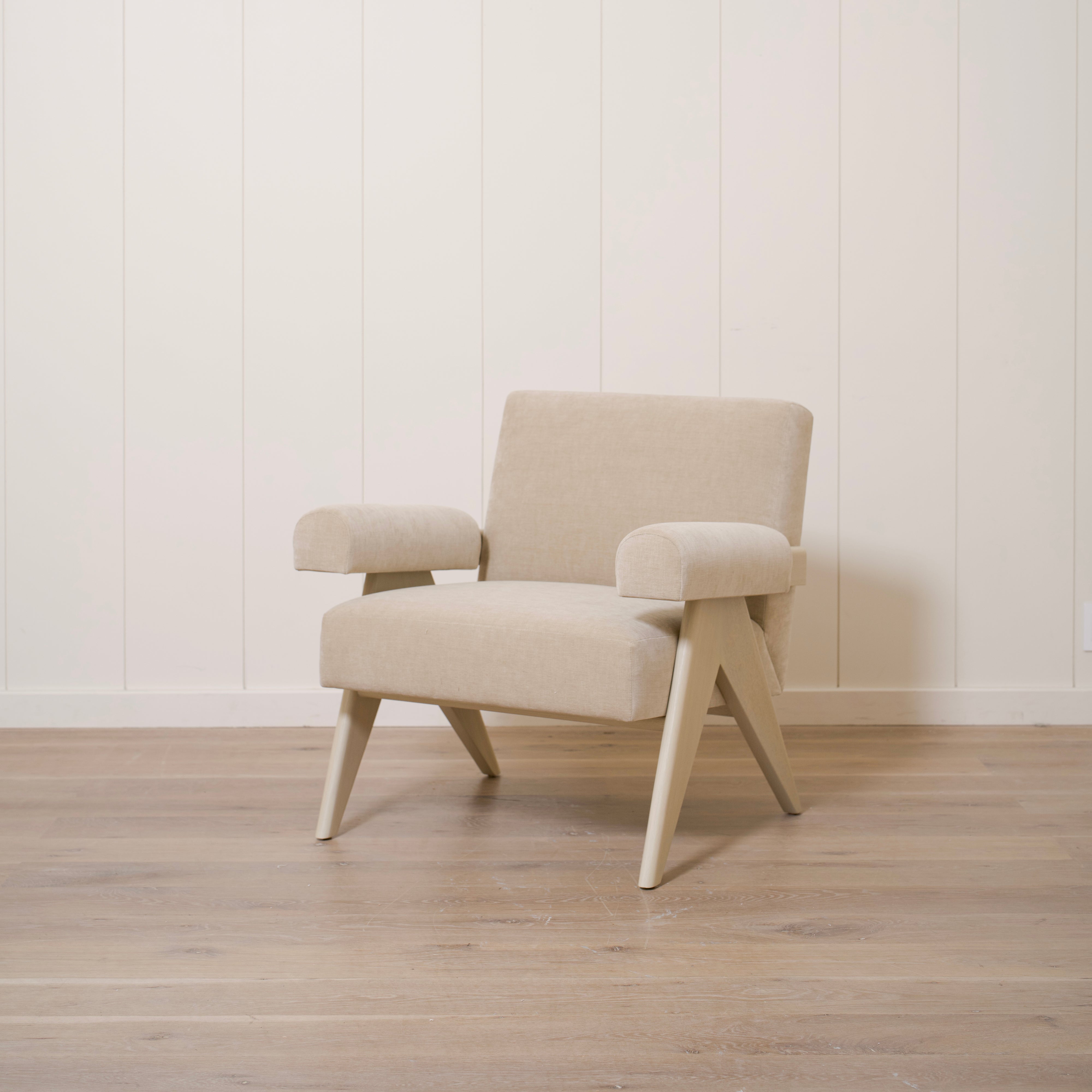 As Shown: Upholstered | Fabric: Canyon Sand | Finish: Sand