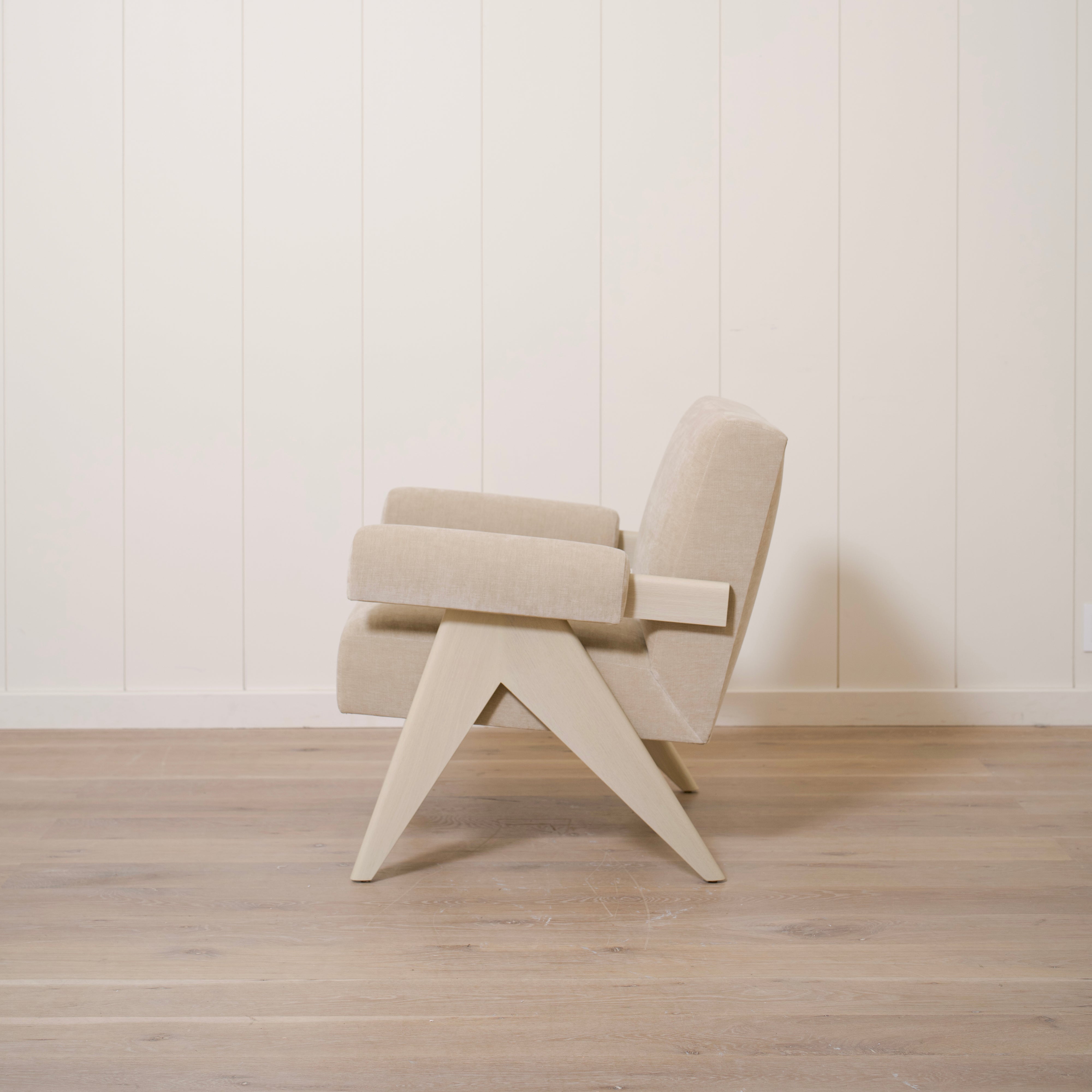 As Shown: Upholstered | Fabric: Canyon Sand | Finish: Sand