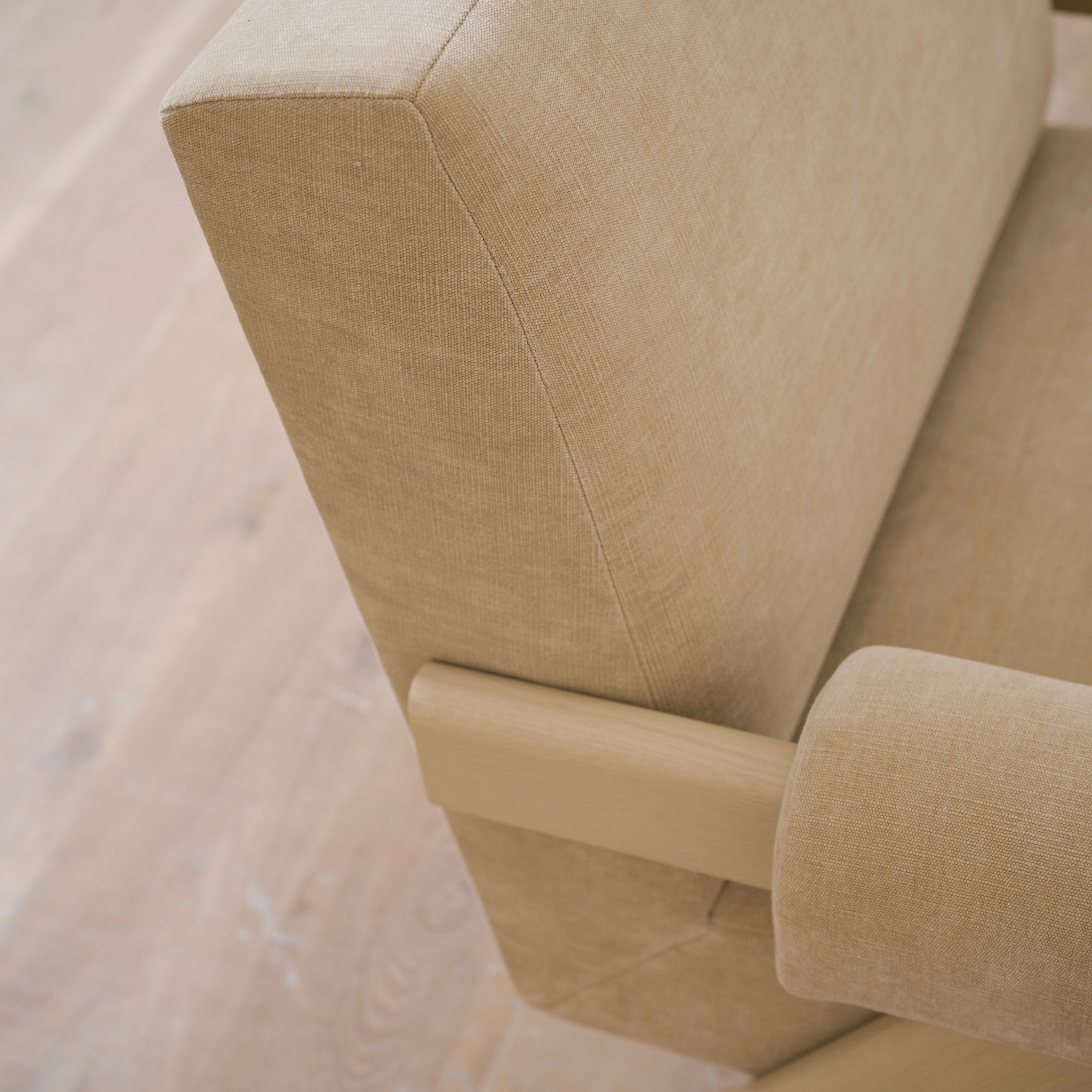 As Shown: Upholstered | Fabric: Canyon Sand | Finish: Sand