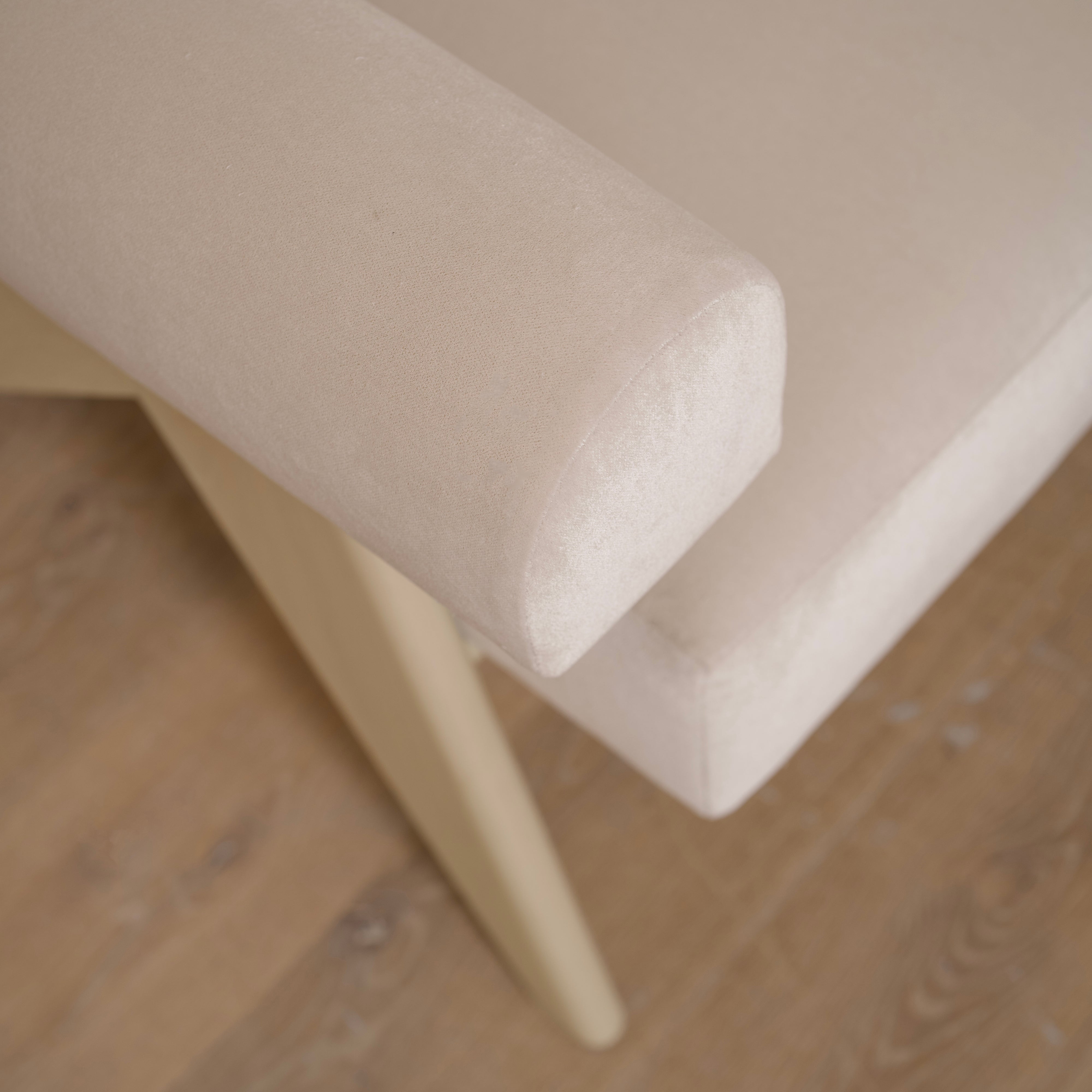 As Shown: Upholstered | Fabric: Sky Linen | Finish: Sand