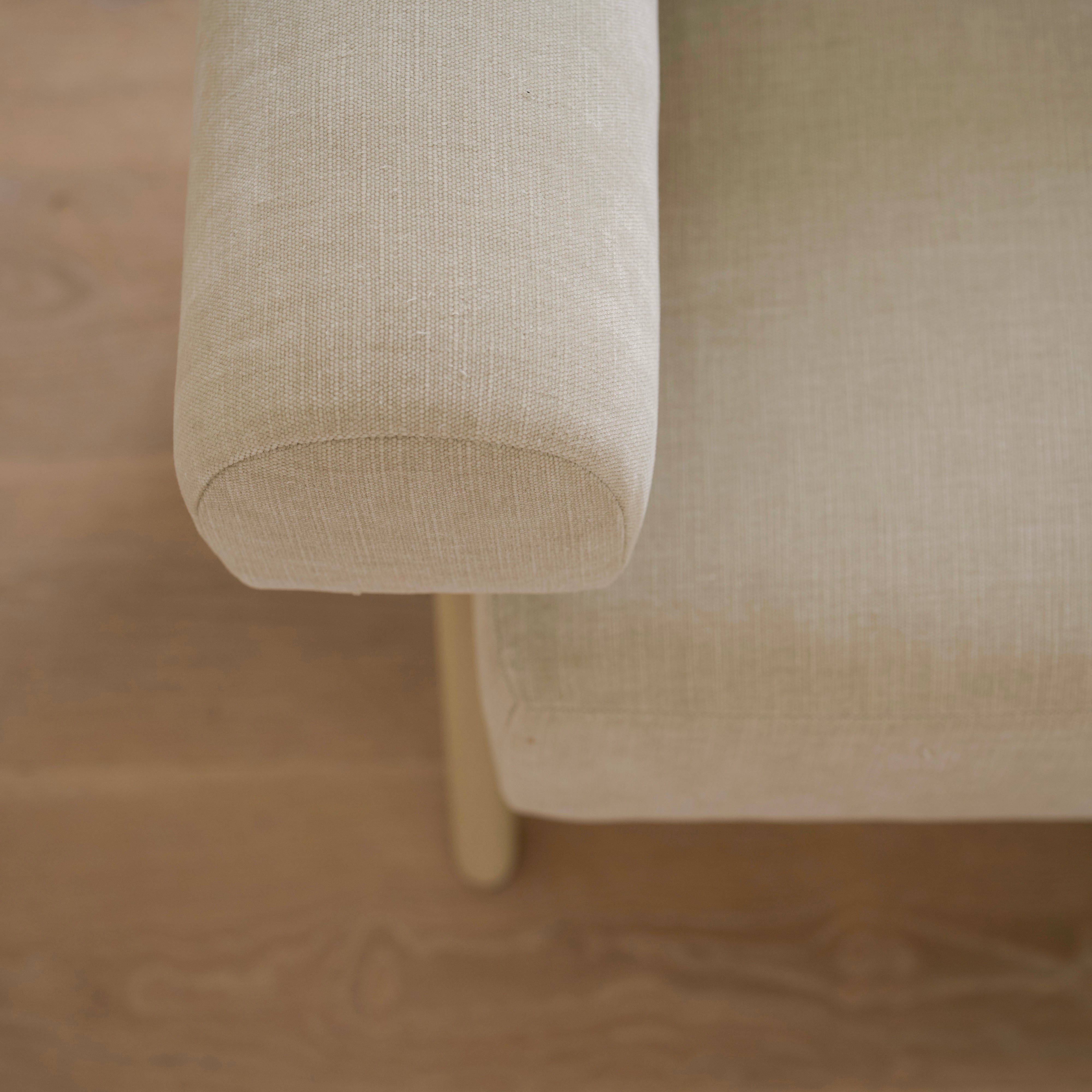 As Shown: Upholstered | Fabric: Canyon Dune | Finish: Sand