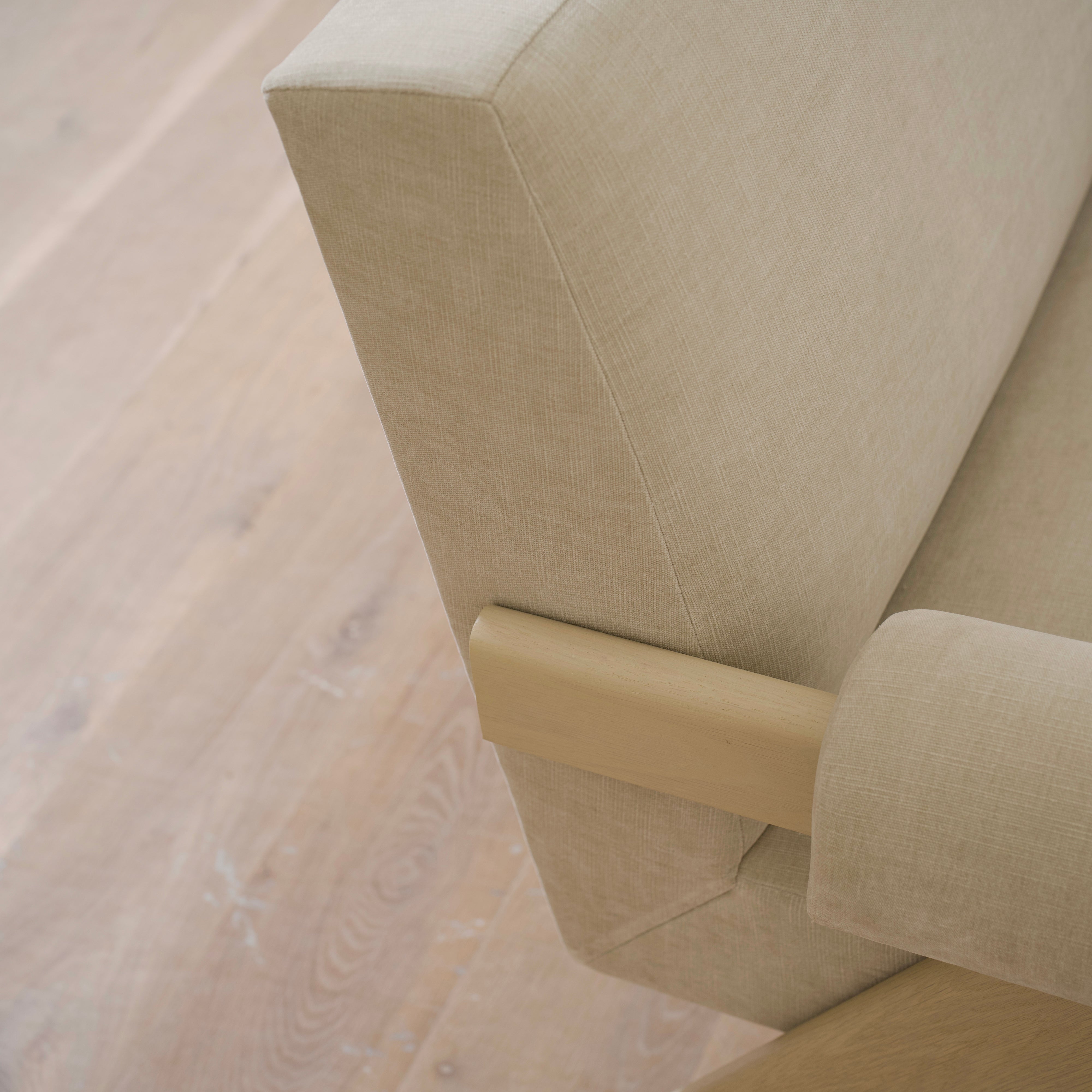 As Shown: Upholstered | Fabric: Canyon Dune | Finish: Sand