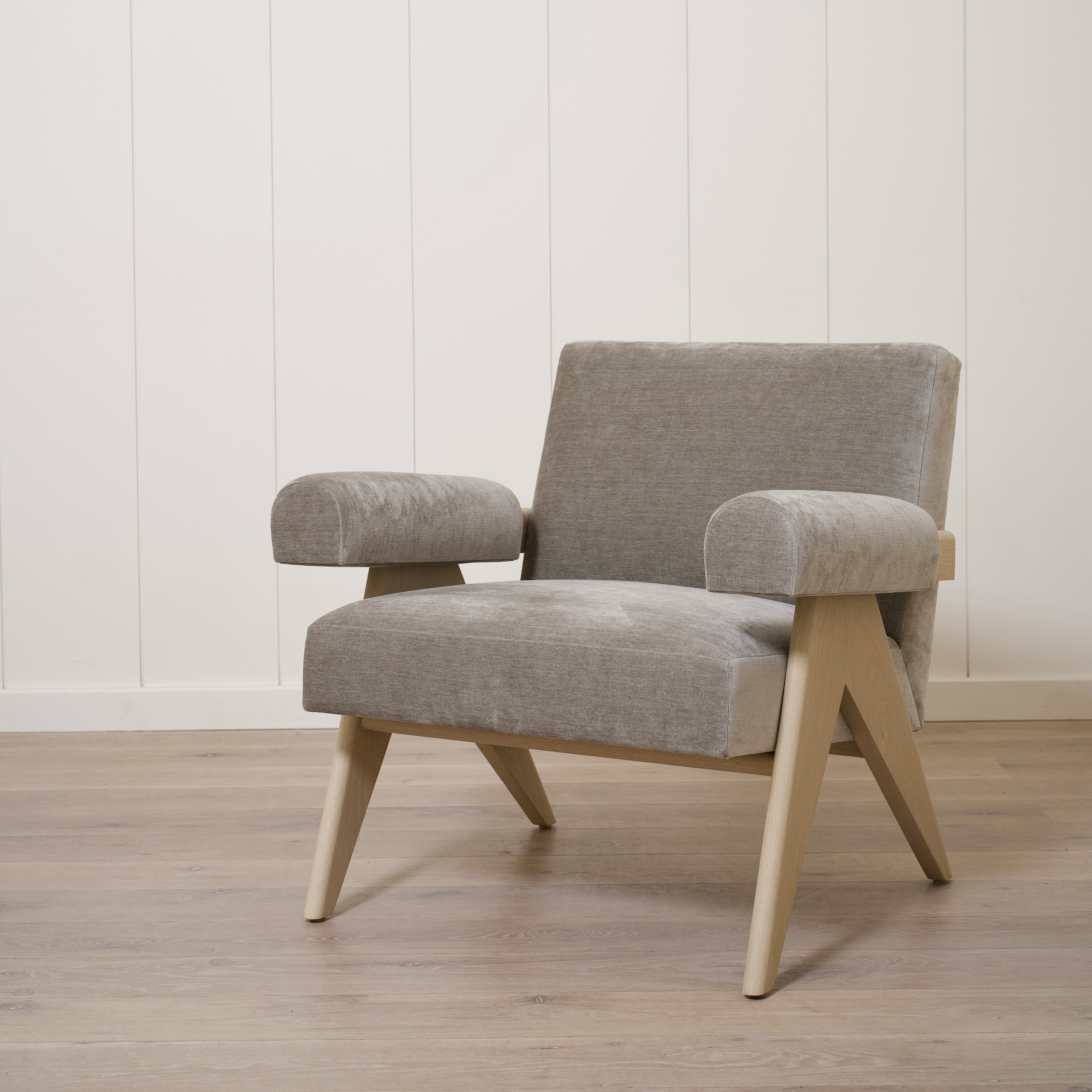 As Shown: Upholstered | Fabric: Canyon Shale | Finish: Sand