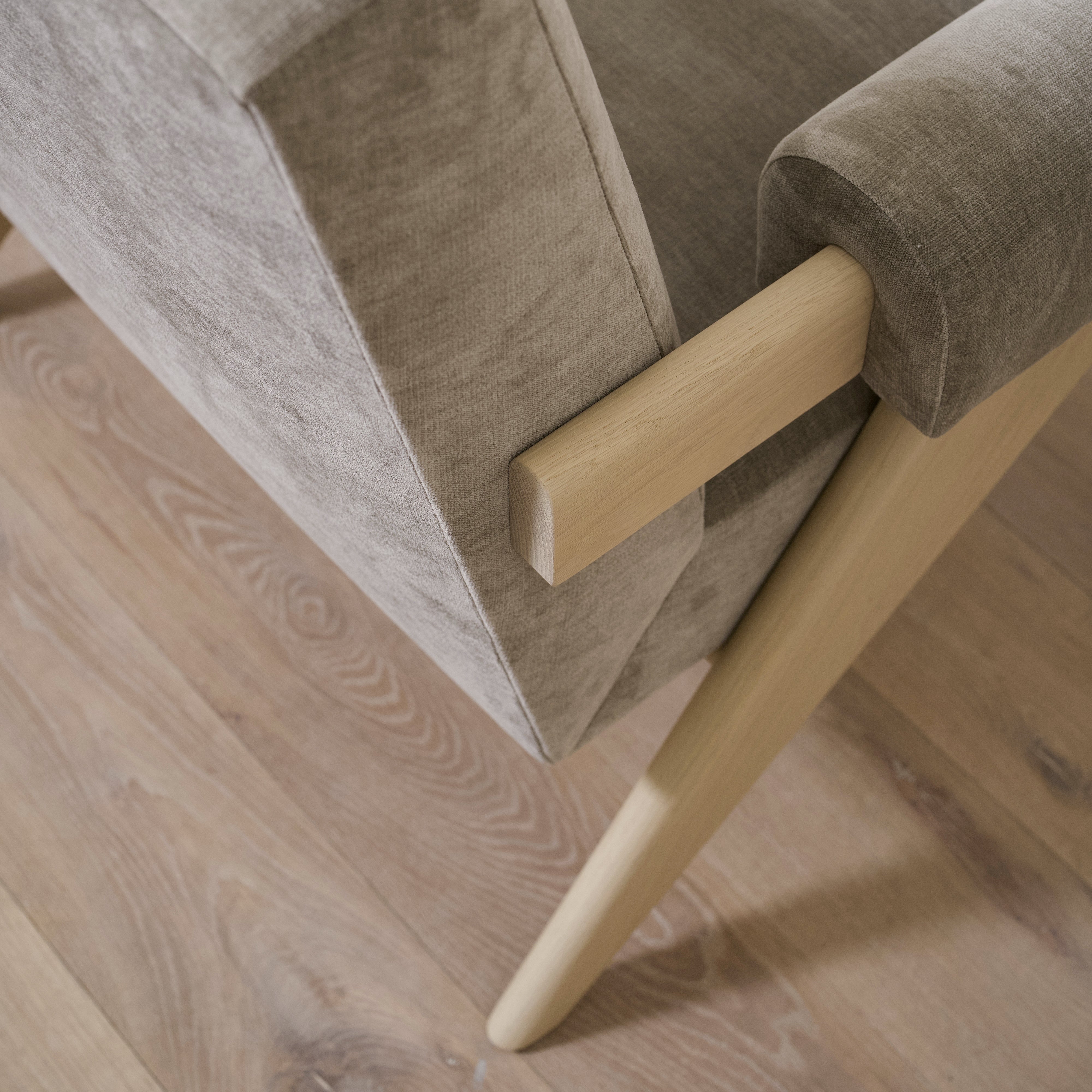 As Shown: Upholstered | Fabric: Canyon Shale | Finish: Sand