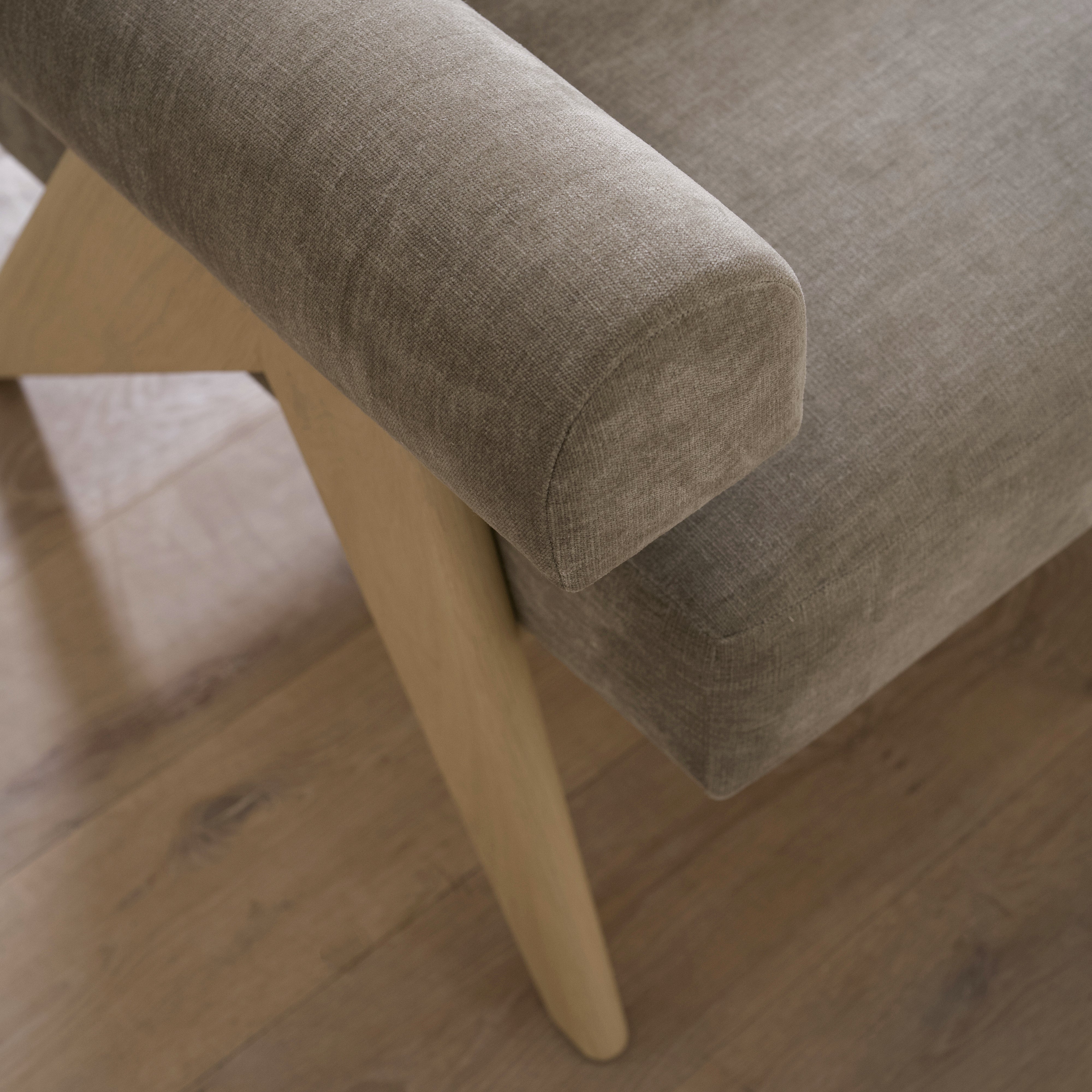 As Shown: Upholstered | Fabric: Canyon Shale | Finish: Sand
