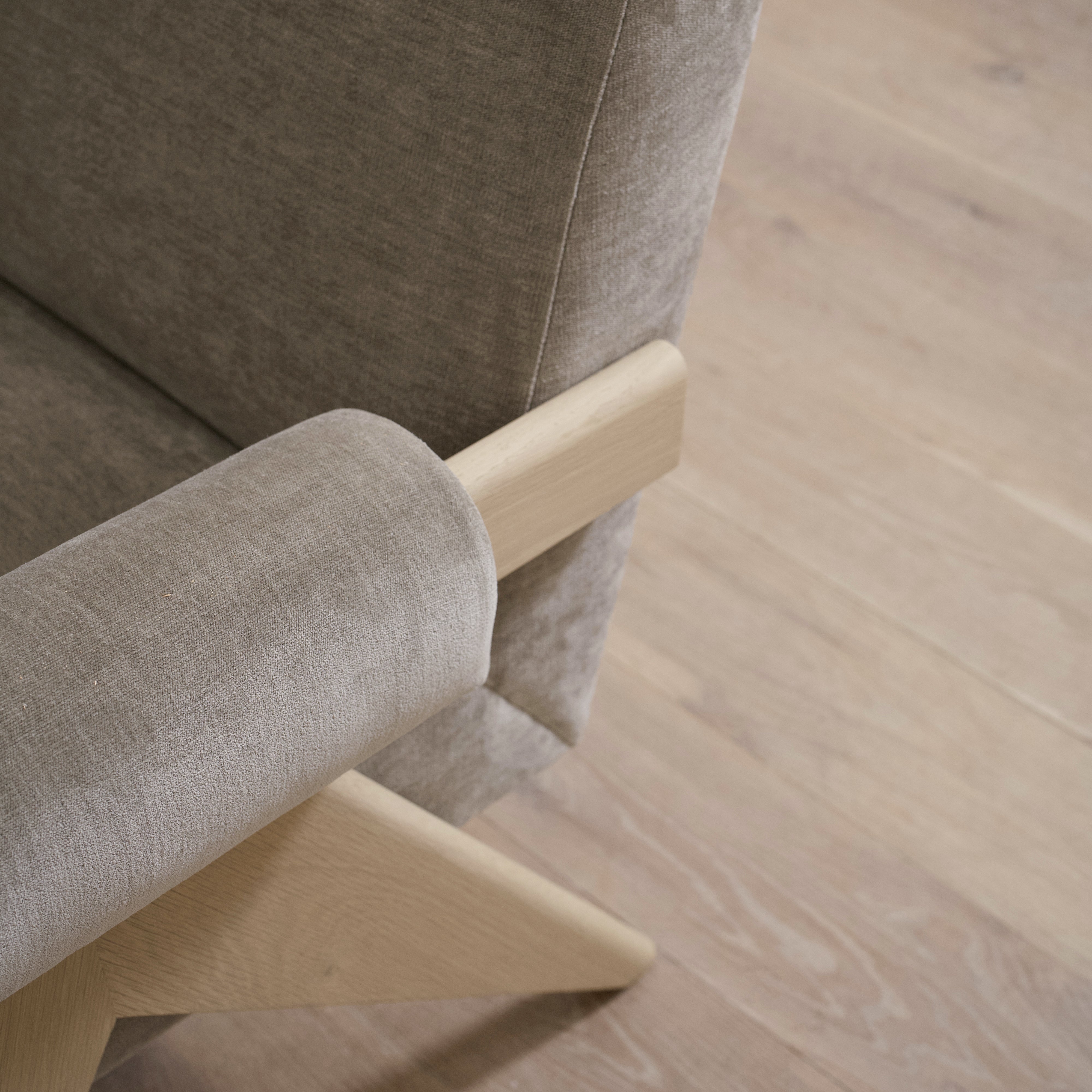 As Shown: Upholstered | Fabric: Canyon Shale | Finish: Sand