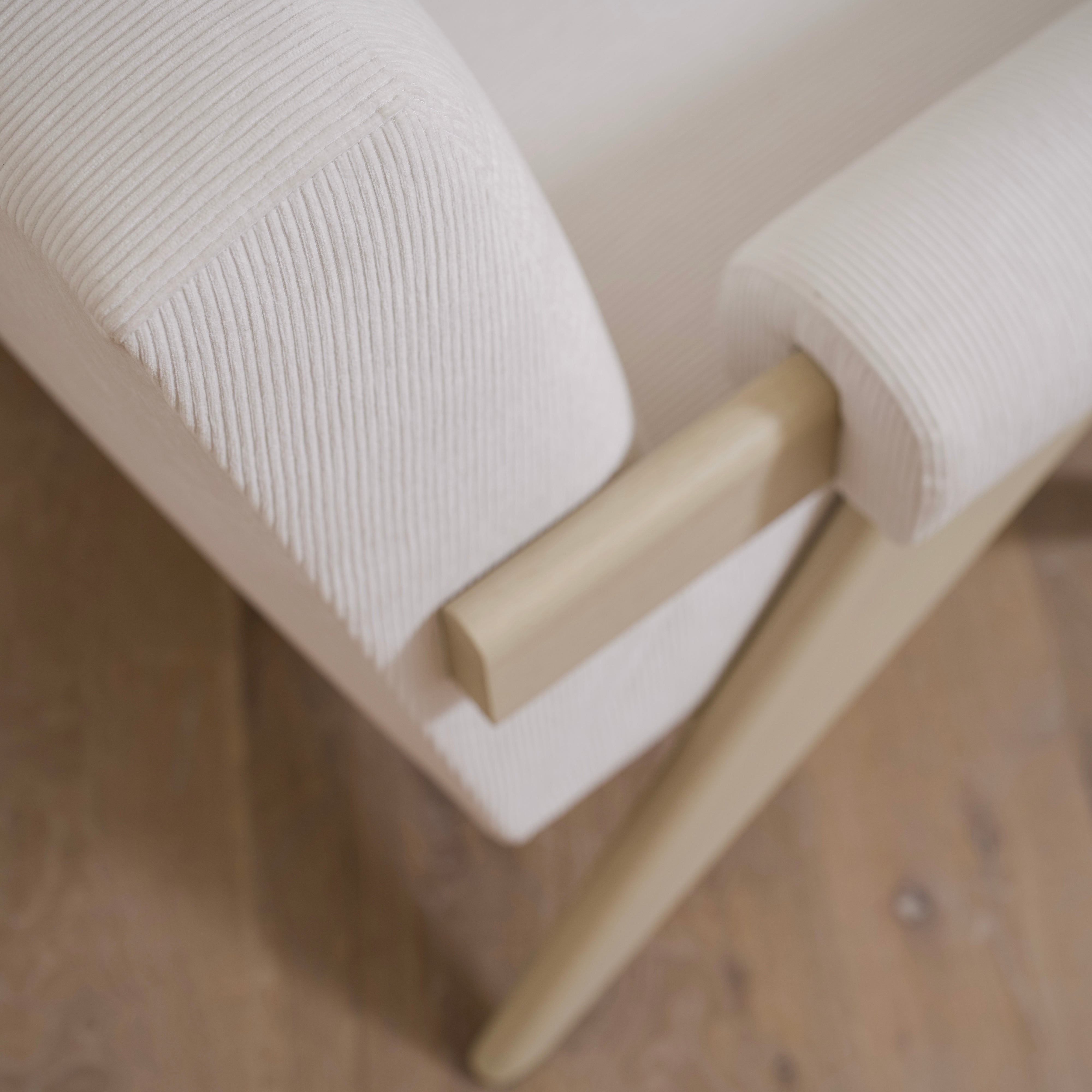 As Shown: Upholstered | Fabric: Mila Sugar | Finish: Sand