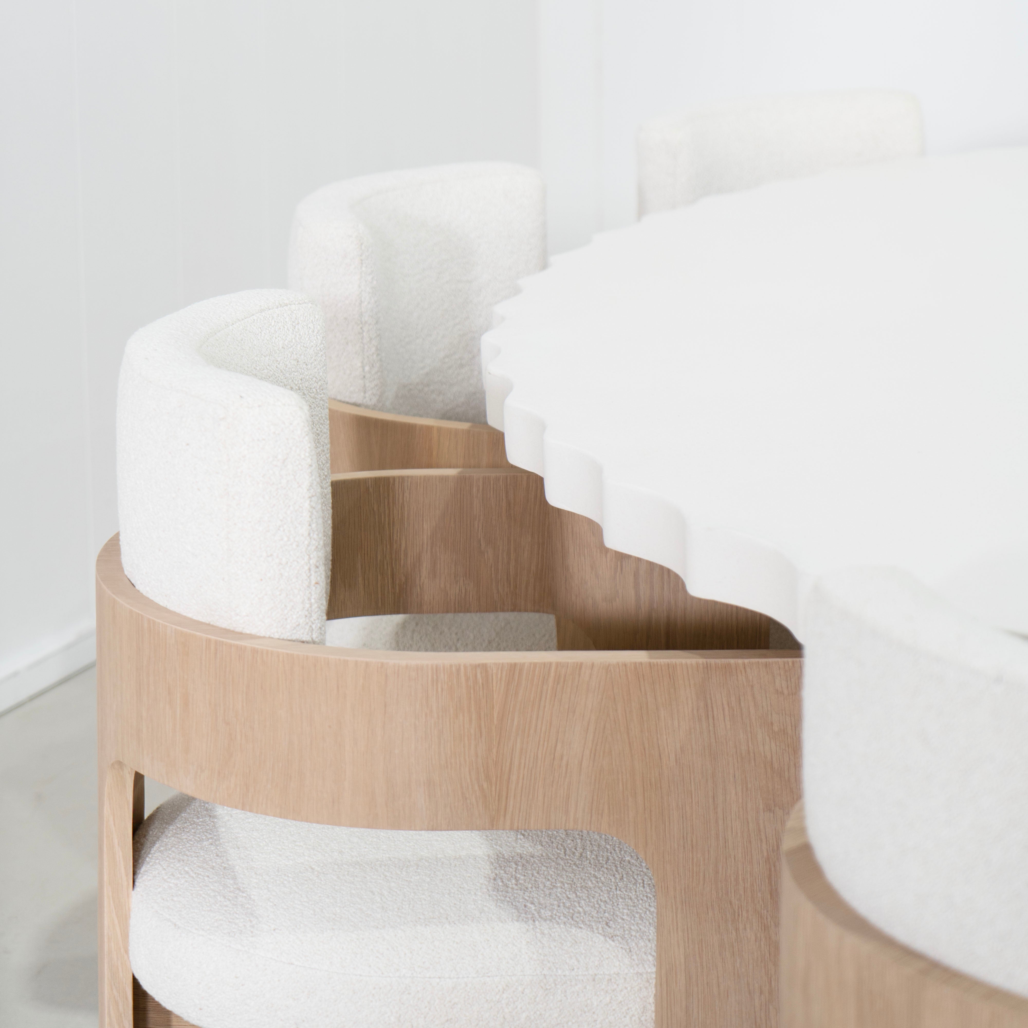 As Shown: 8 step limestone micro coat, White.