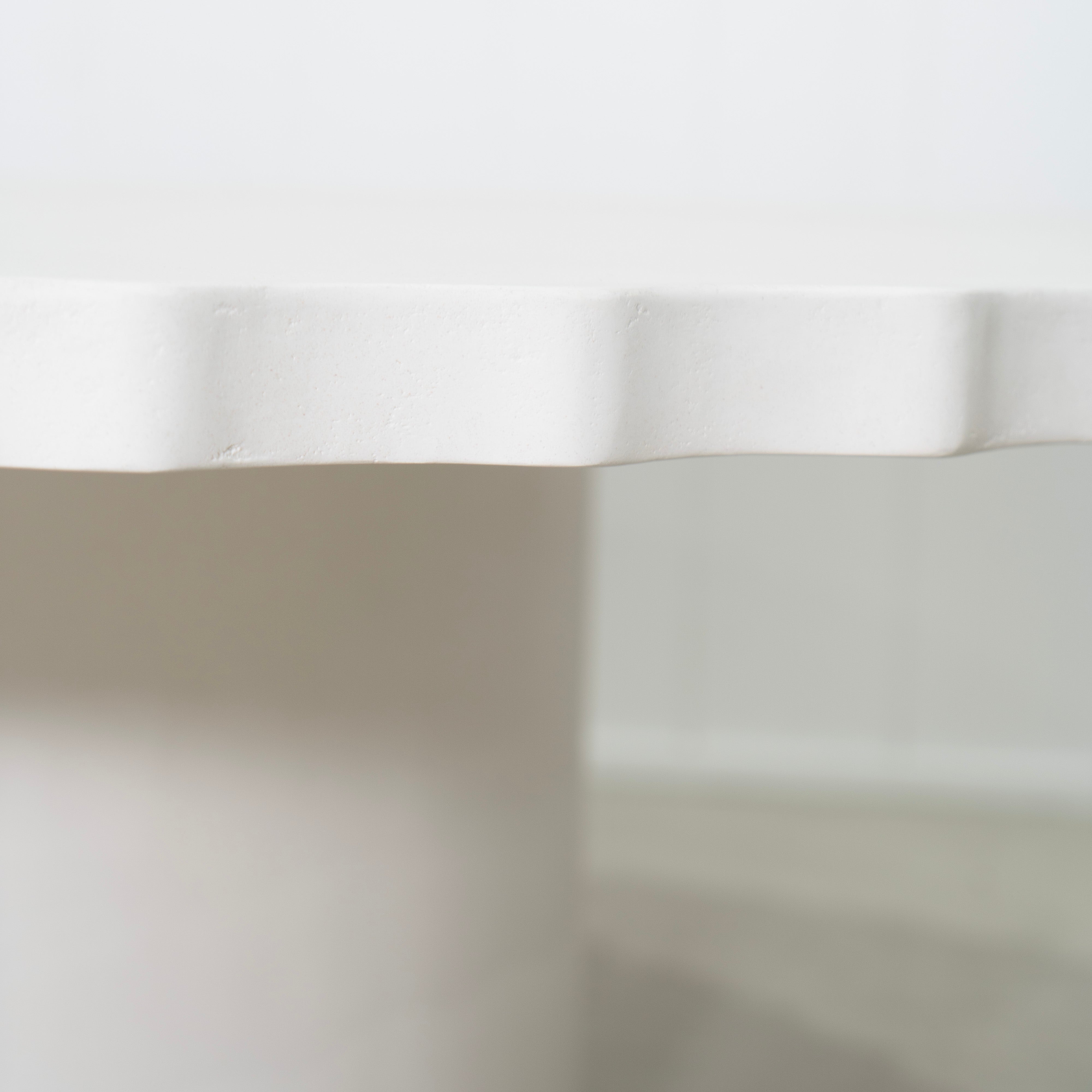 As Shown: 8 step limestone micro coat, White.