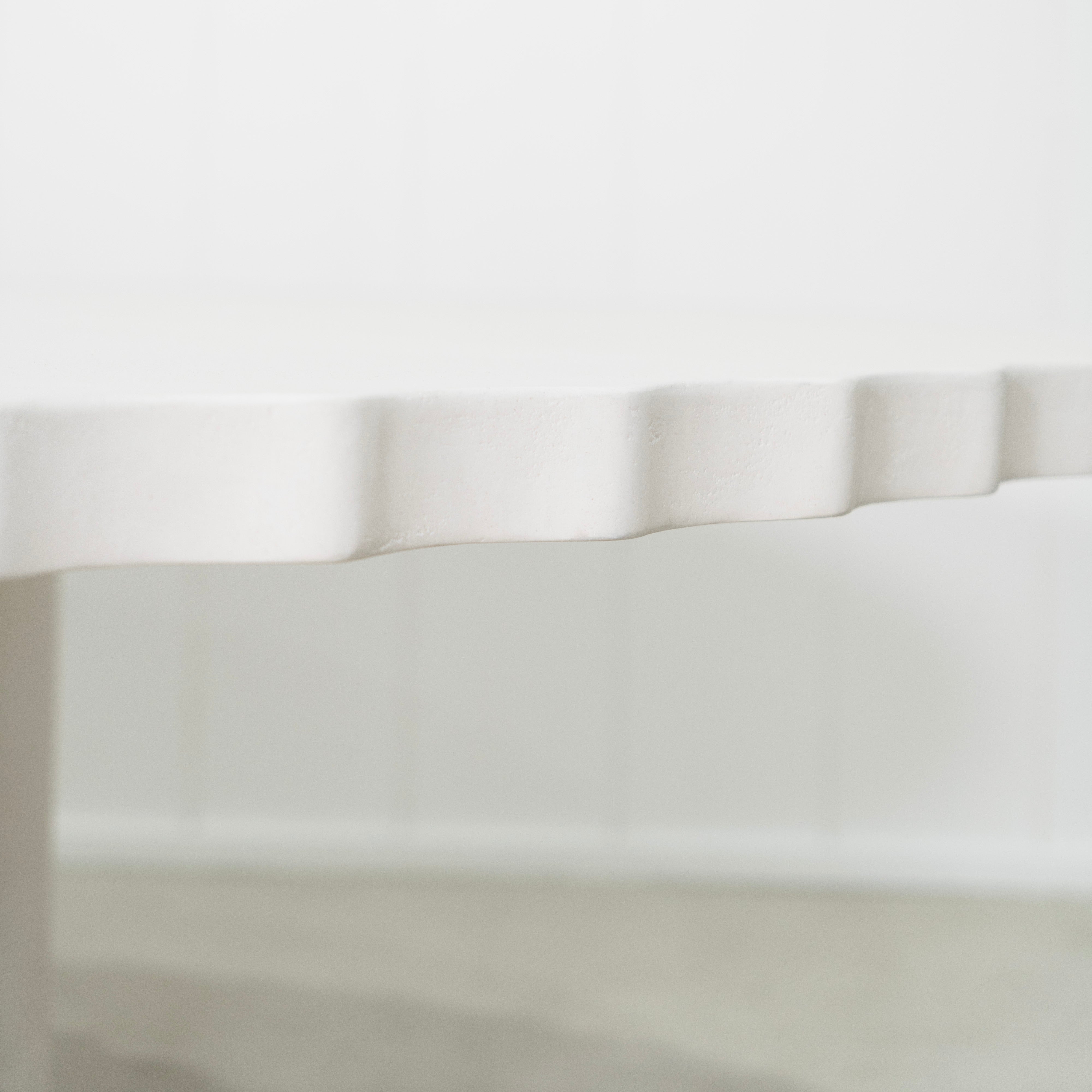 As Shown: 8 step limestone micro coat, White.