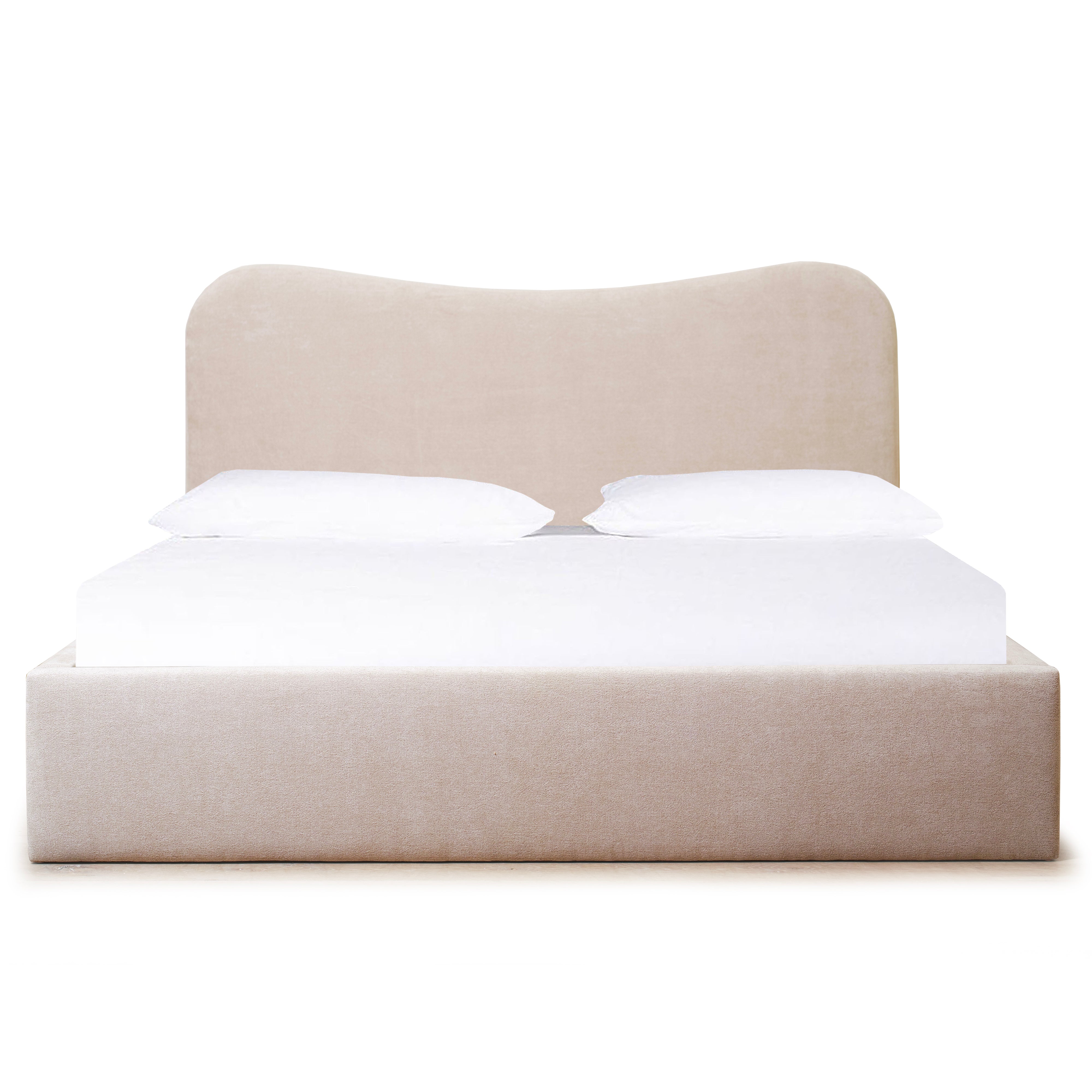 As Shown: King | Style: Upholstered | Fabric: Barney Sand | Finish: N/A