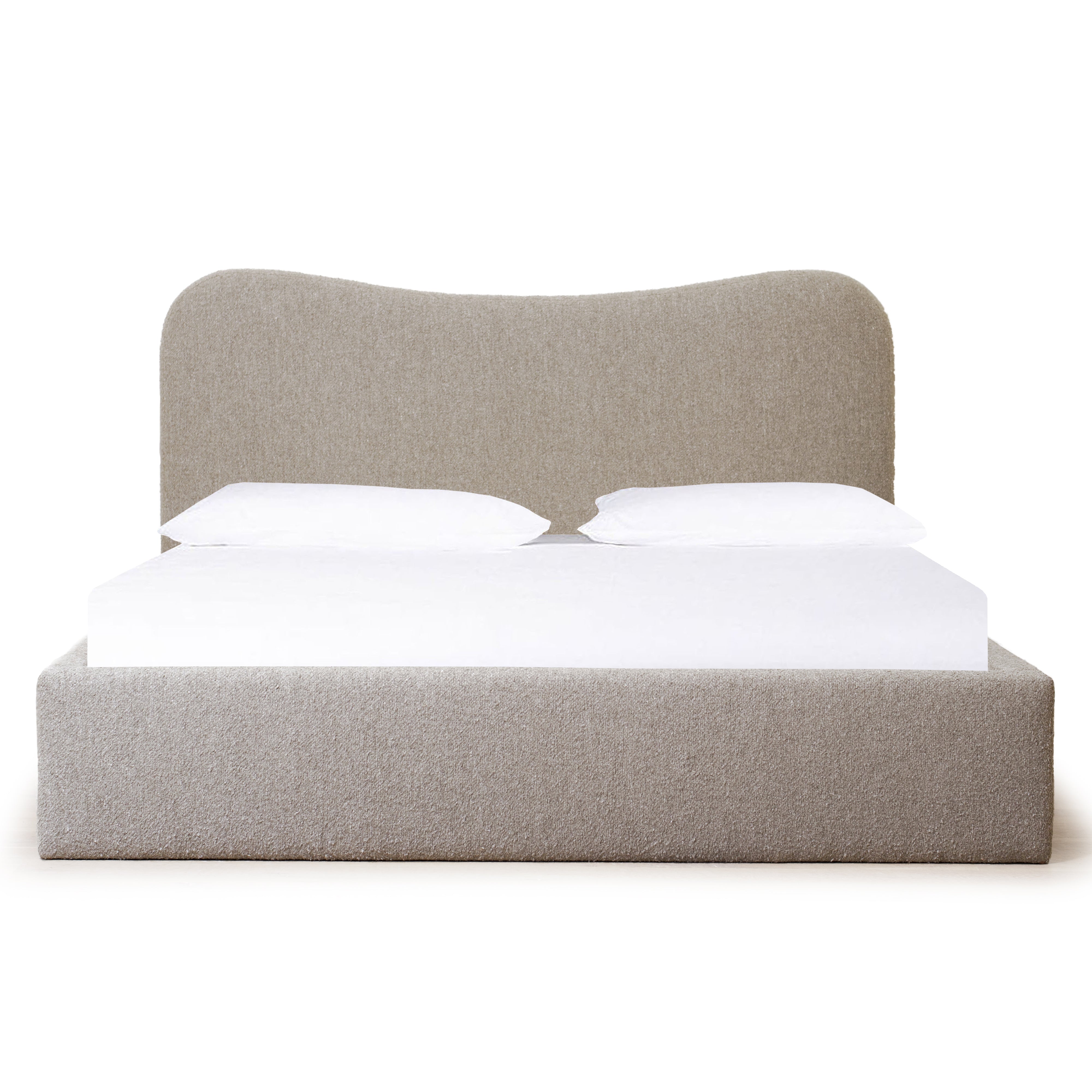 As Shown: King | Style: Upholstered | Fabric: Berber Shale | Finish: N/A